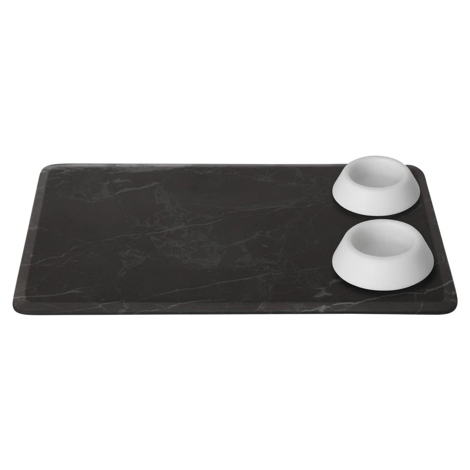 New Modern Serving Platter with Bowls in Marble Creator Ivan Colominas Stock