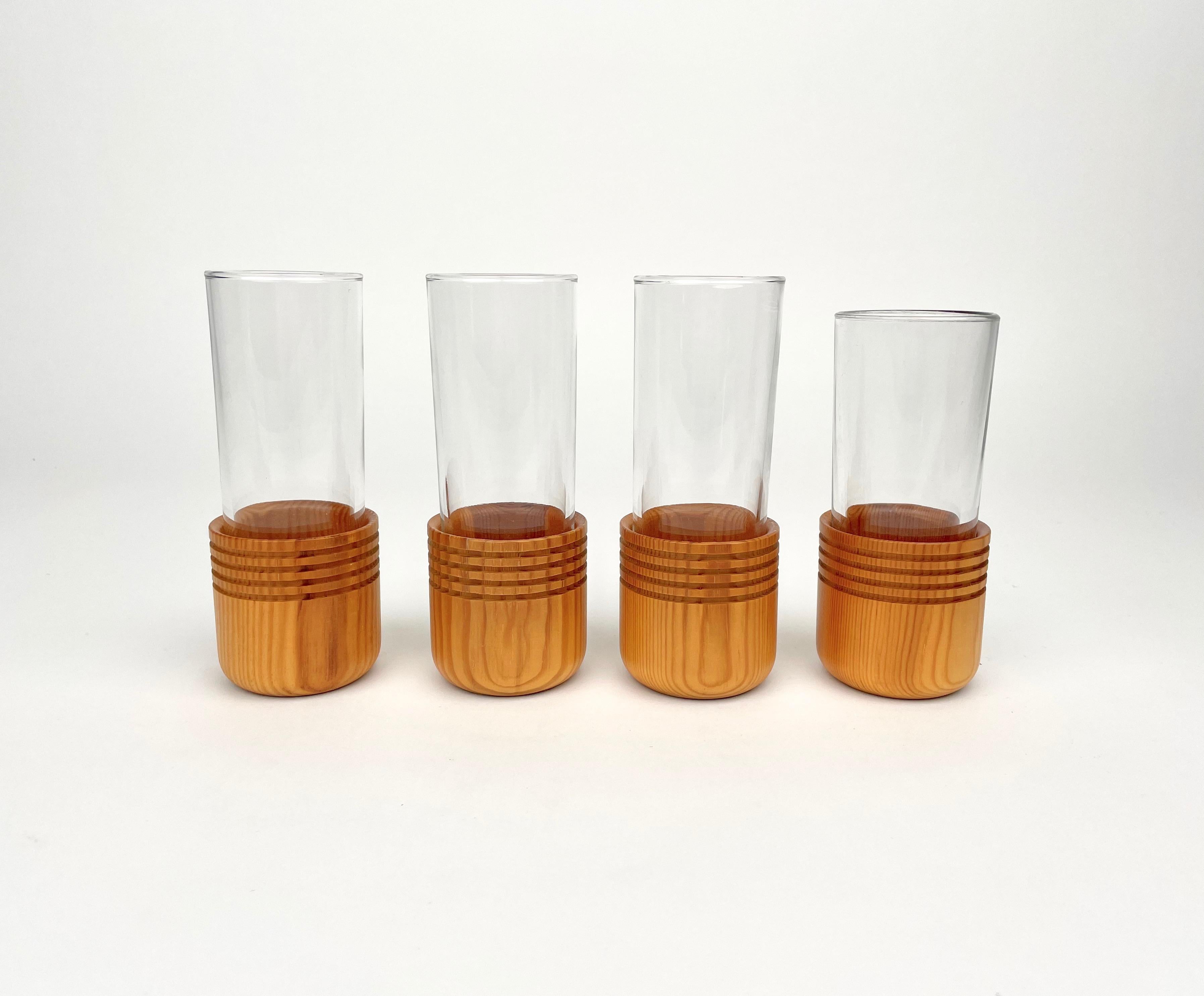 Serving Set of Tray Ice Bucket and Glasses by Alvar Aalto for Artek, Italy 1960s 1