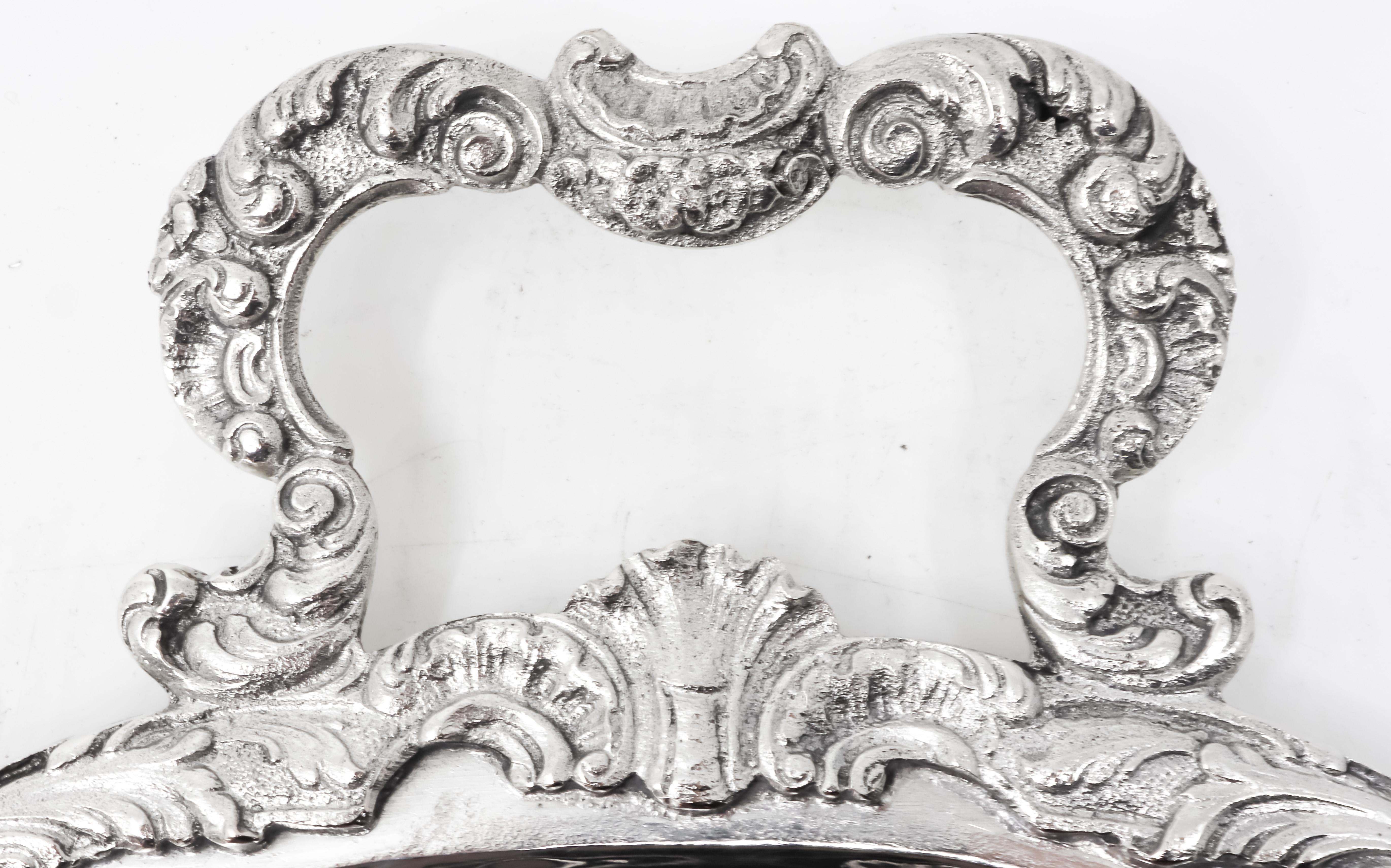 Serving Silver Tray, German Late 19th-Early 20th Century, Silver 800 For Sale 1
