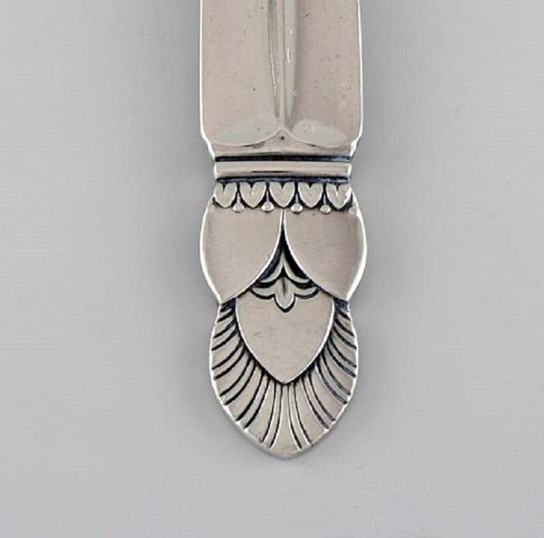 Art Deco Serving Spoon in Hammered Sterling Silver, 1940s