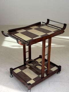 Mesa de servir de Novo Rumo, Brasil, 1960 en métal, plexiglás e imbuia