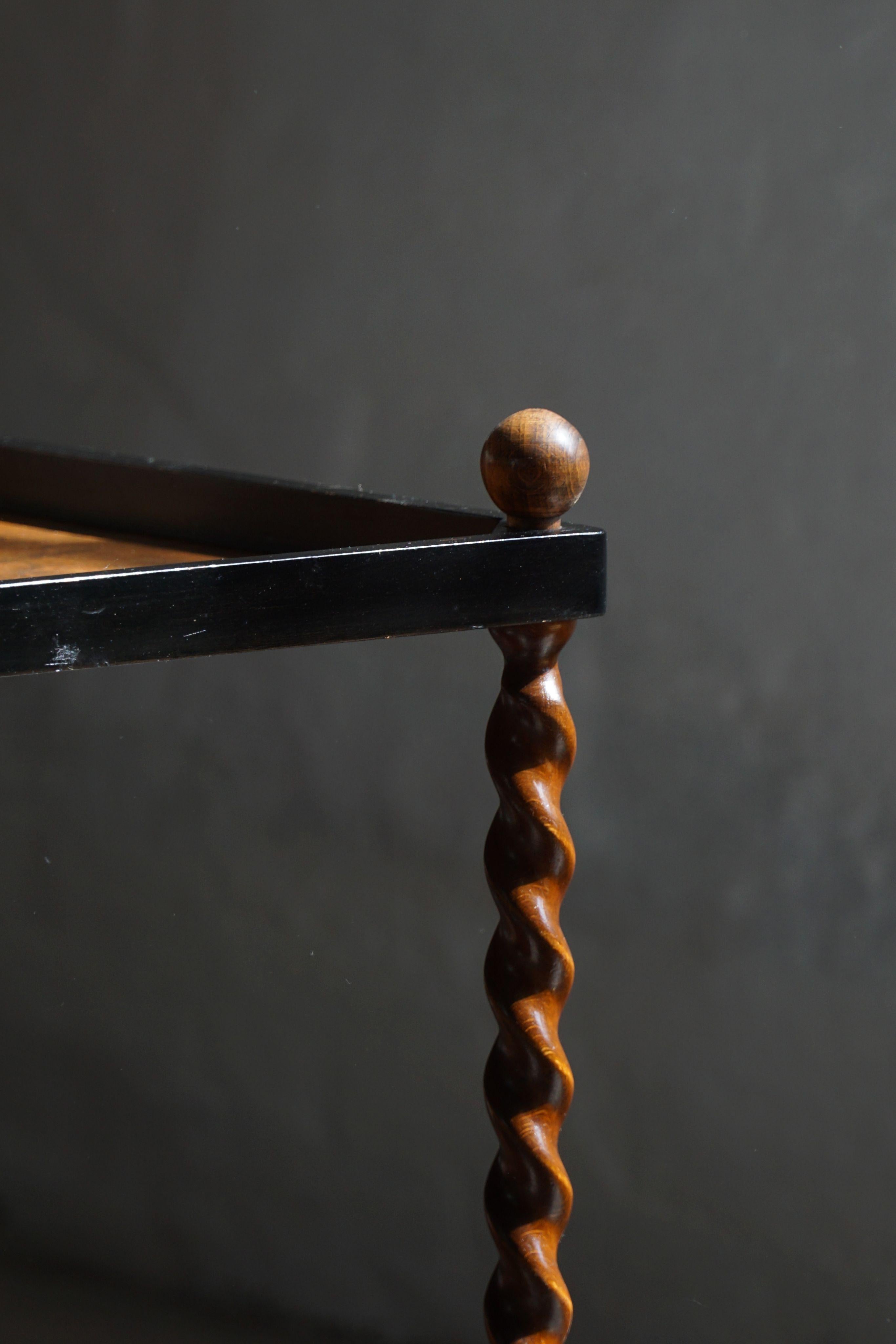 Serving Table in Birch, Danish Cabinetmaker, Twisted Legs, Early 20th Century in vendita 5