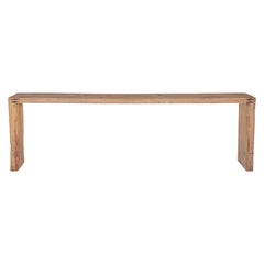 Serving Table in Reclaimed Elm with Steel Cleats