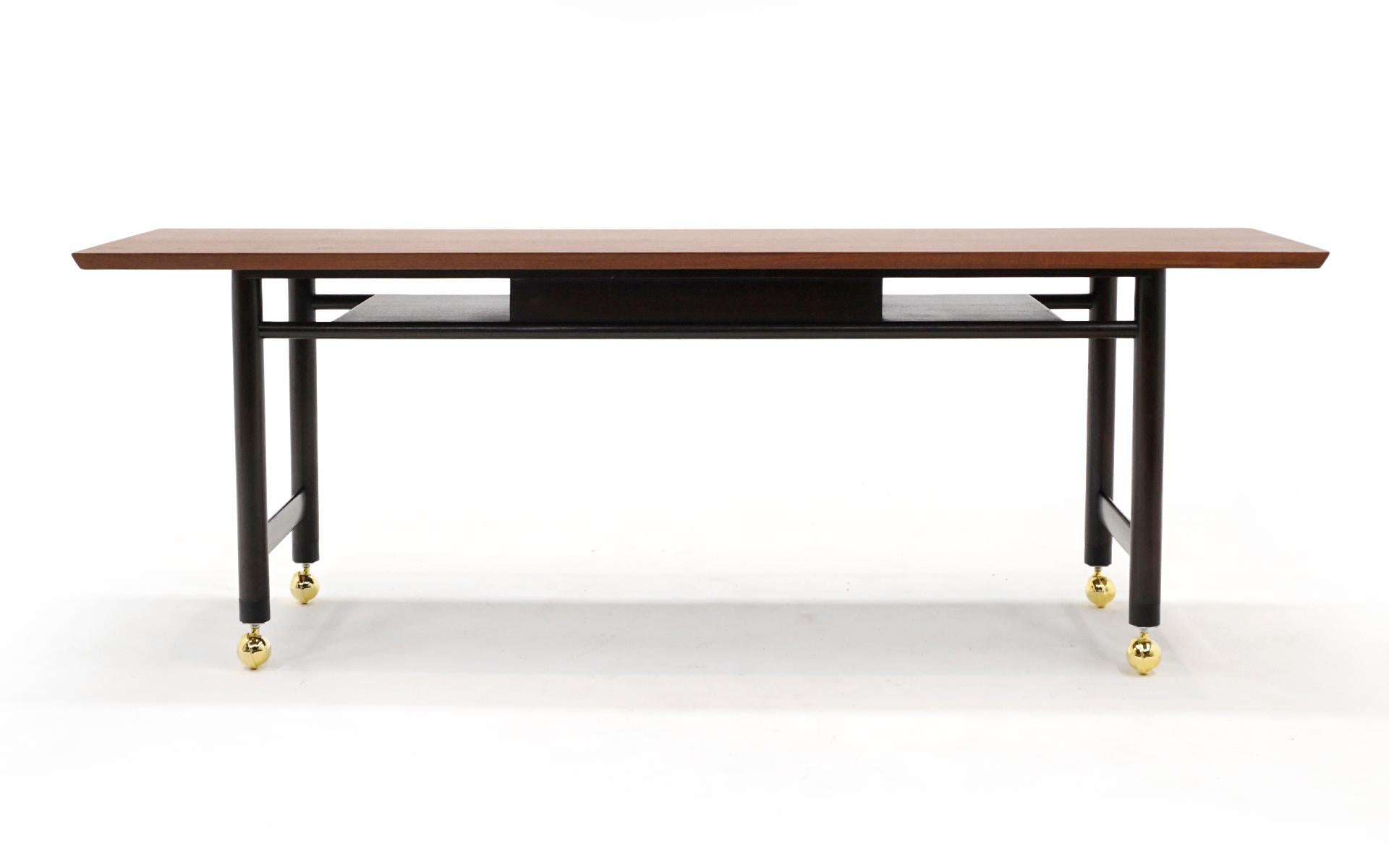 Serving Table on Casters by Edward Wormley for Dunbar, Expertly Refinished For Sale 2