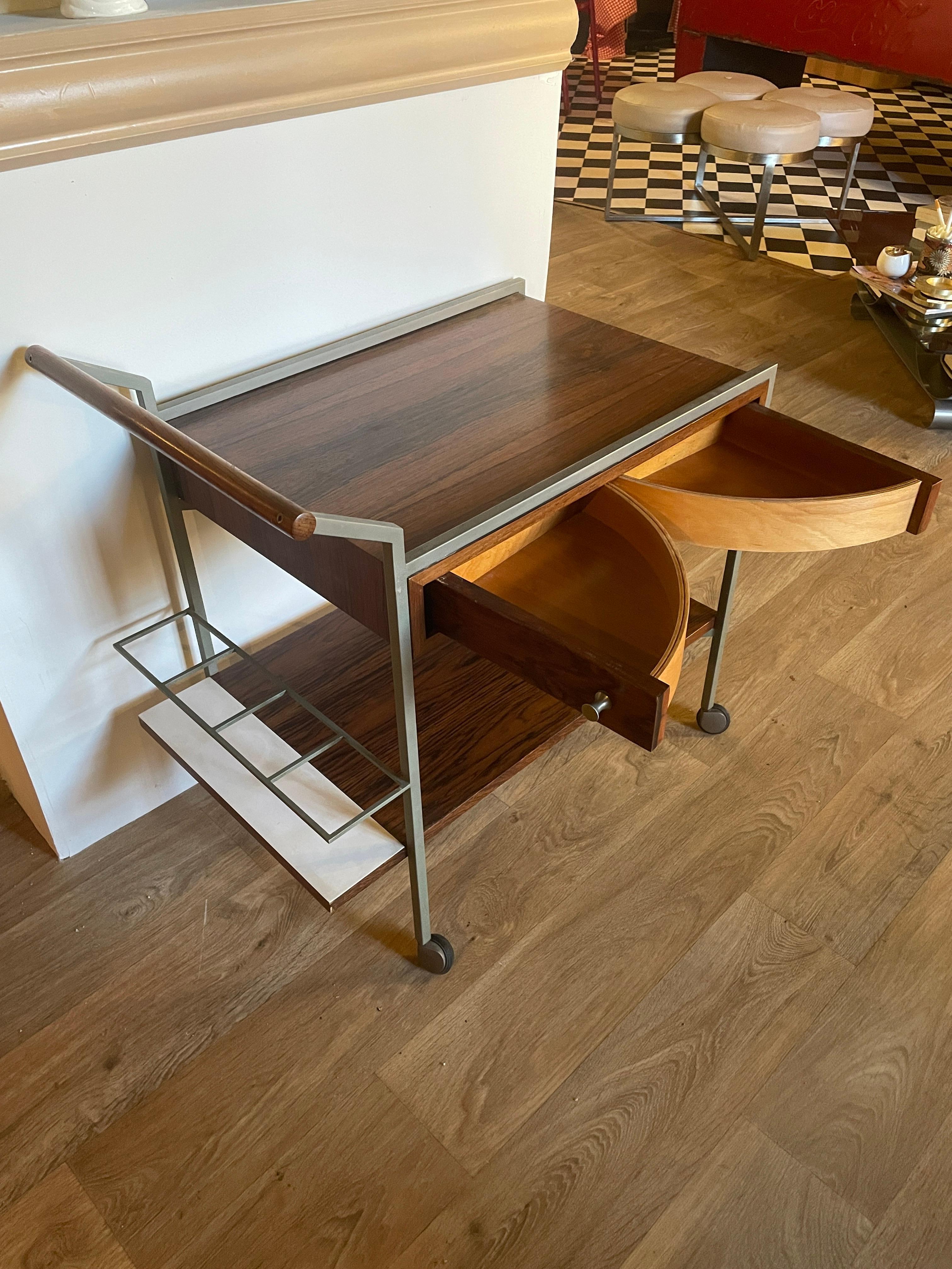 20th Century Serving Table Trolley by George Nelson Bar Cocktail 1960 Wood & Steel MidCentury