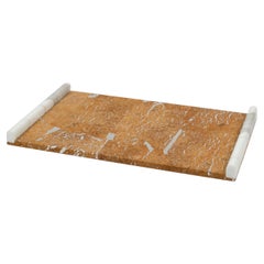 Serving Tray, Calacatta Marble & Cork, Handmade in Portugal by Lusitanus Home