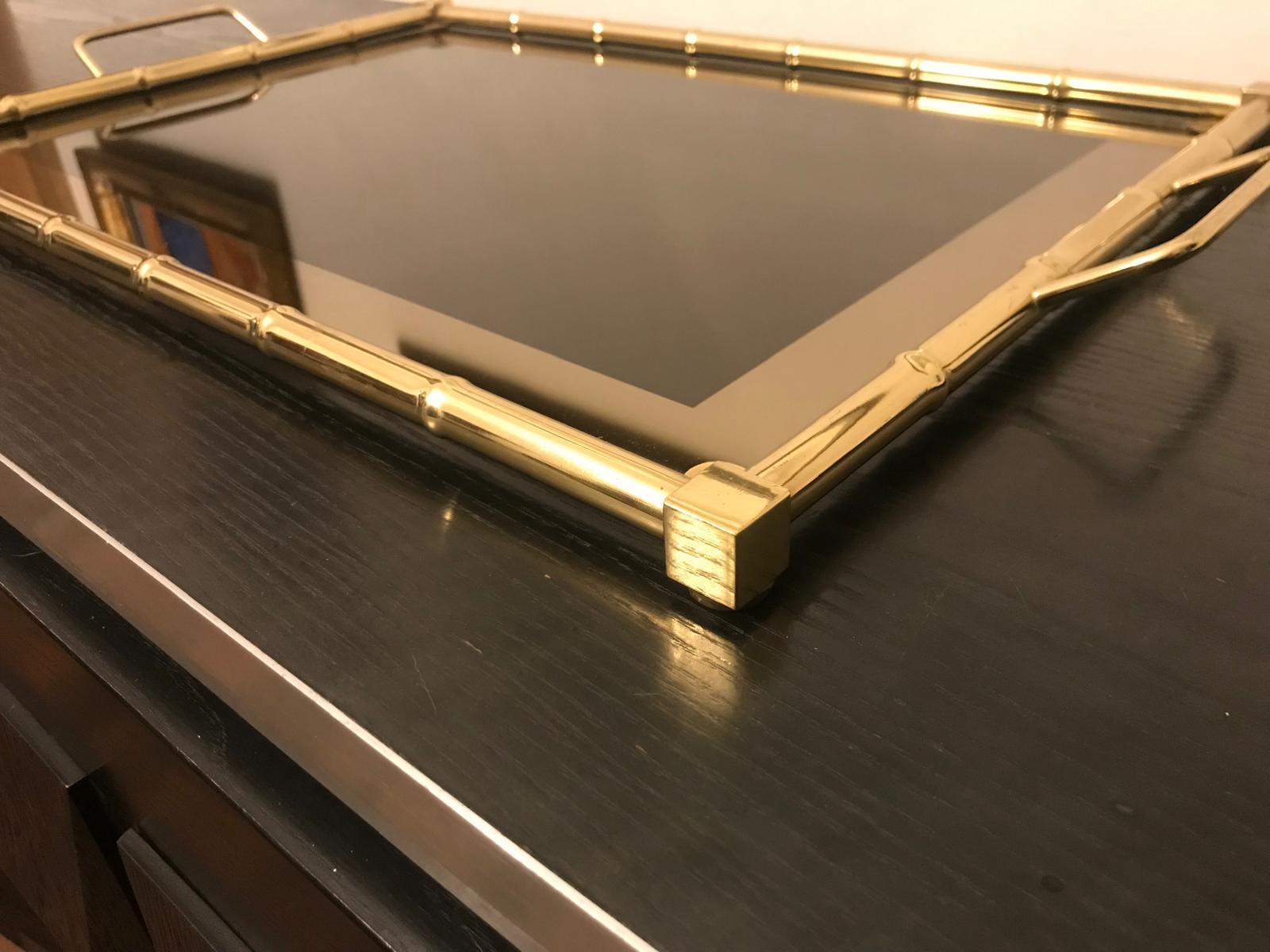 Mid-Century Modern Plateau de service en laiton, Italie, années 1960 en vente