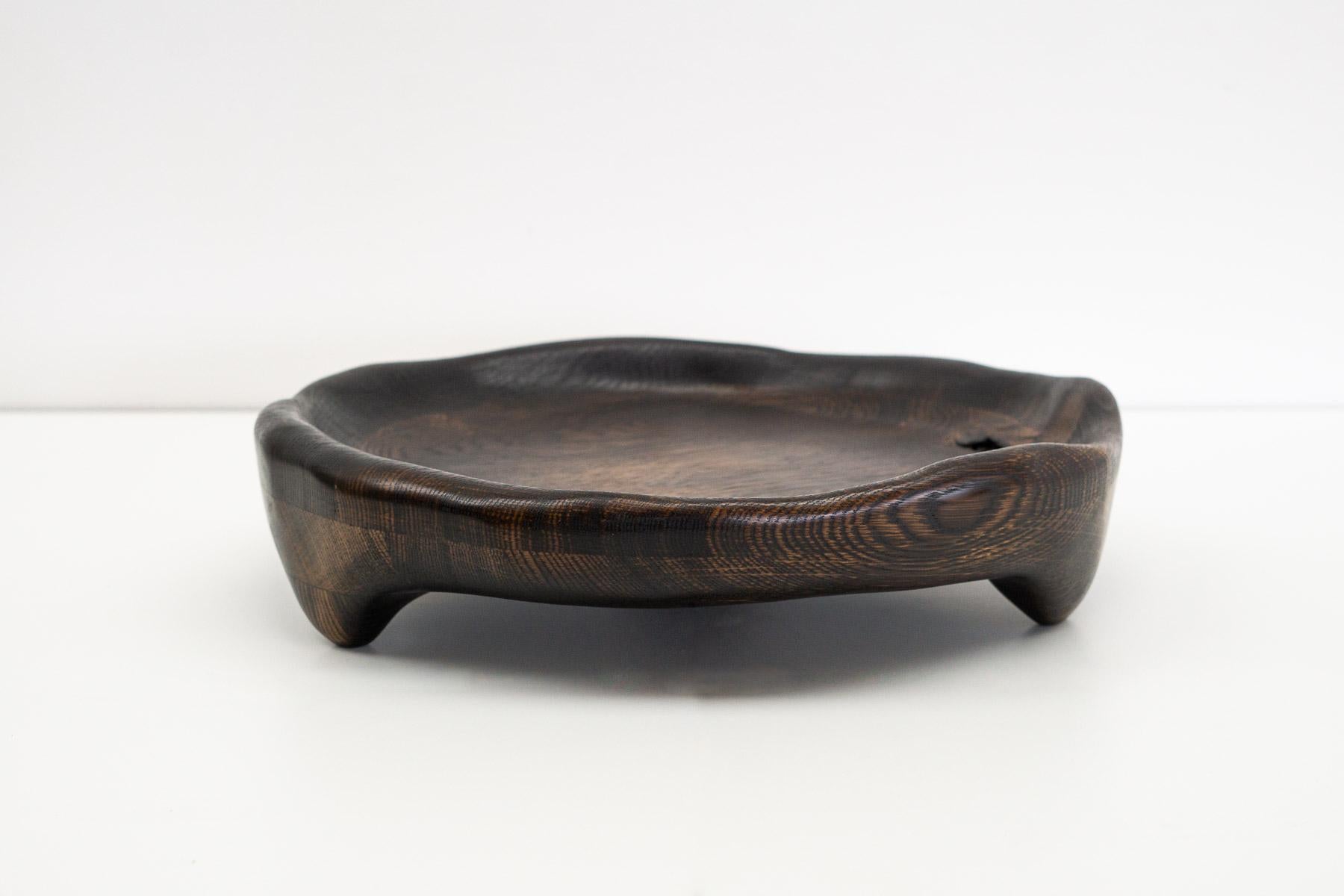 XXI secolo e contemporaneo Vassoio da portata in Wood Oak Wood a forma organica in vendita