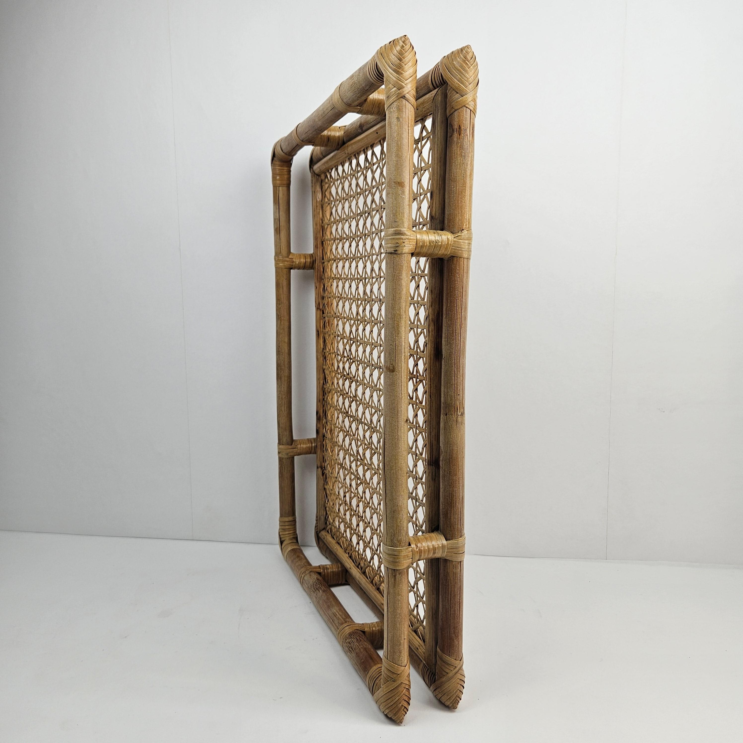 Serviertablett aus Rattan und Korbweide, Italien 1970er Jahre im Angebot 3