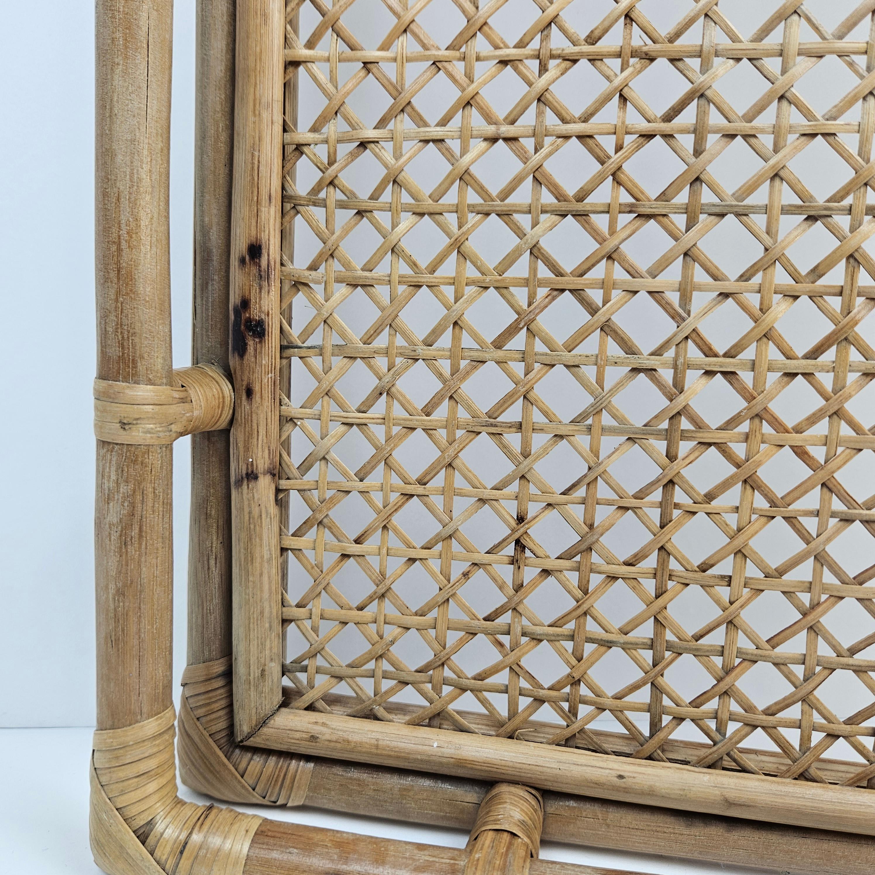 Serviertablett aus Rattan und Korbweide, Italien 1970er Jahre im Angebot 5