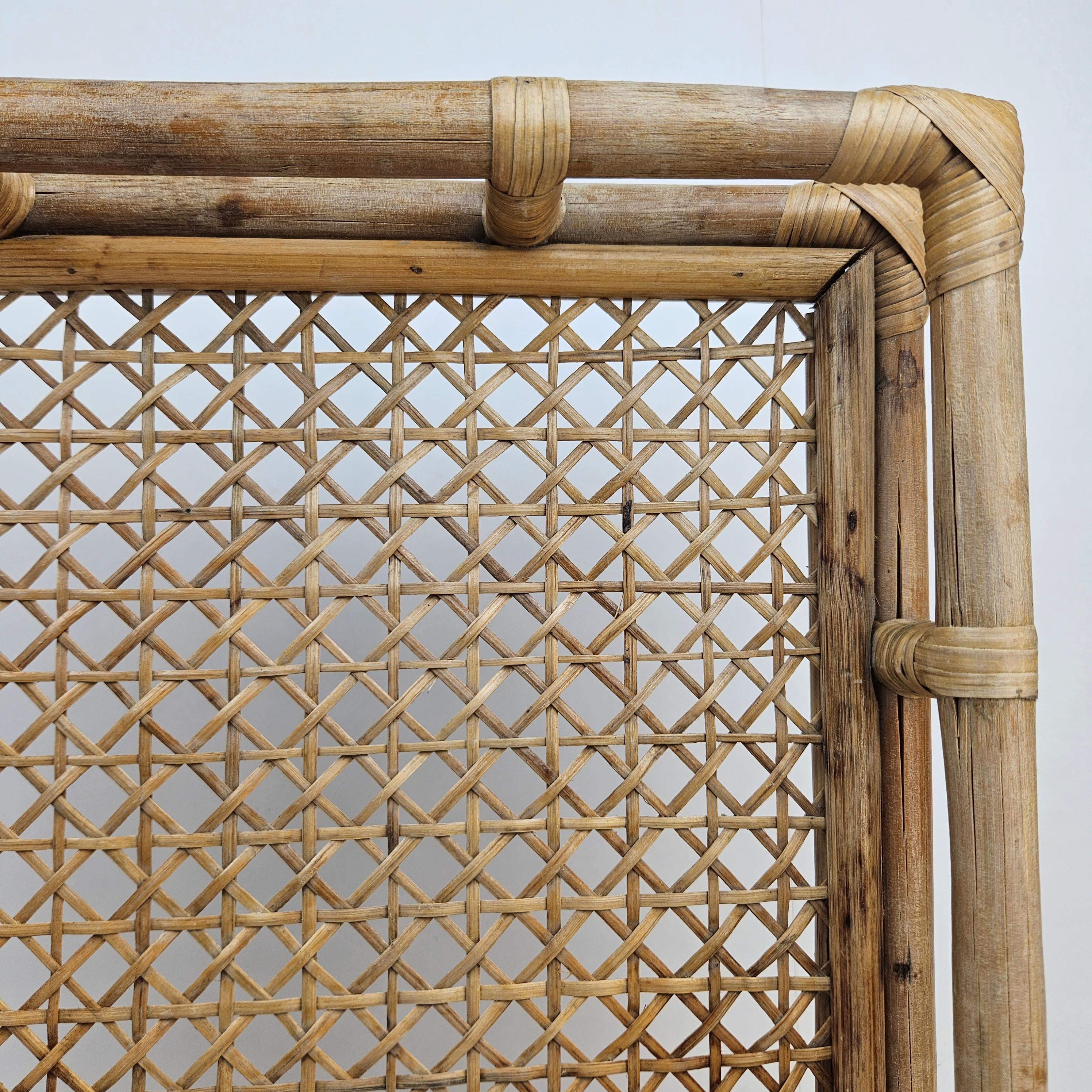 Serviertablett aus Rattan und Korbweide, Italien 1970er Jahre im Angebot 6