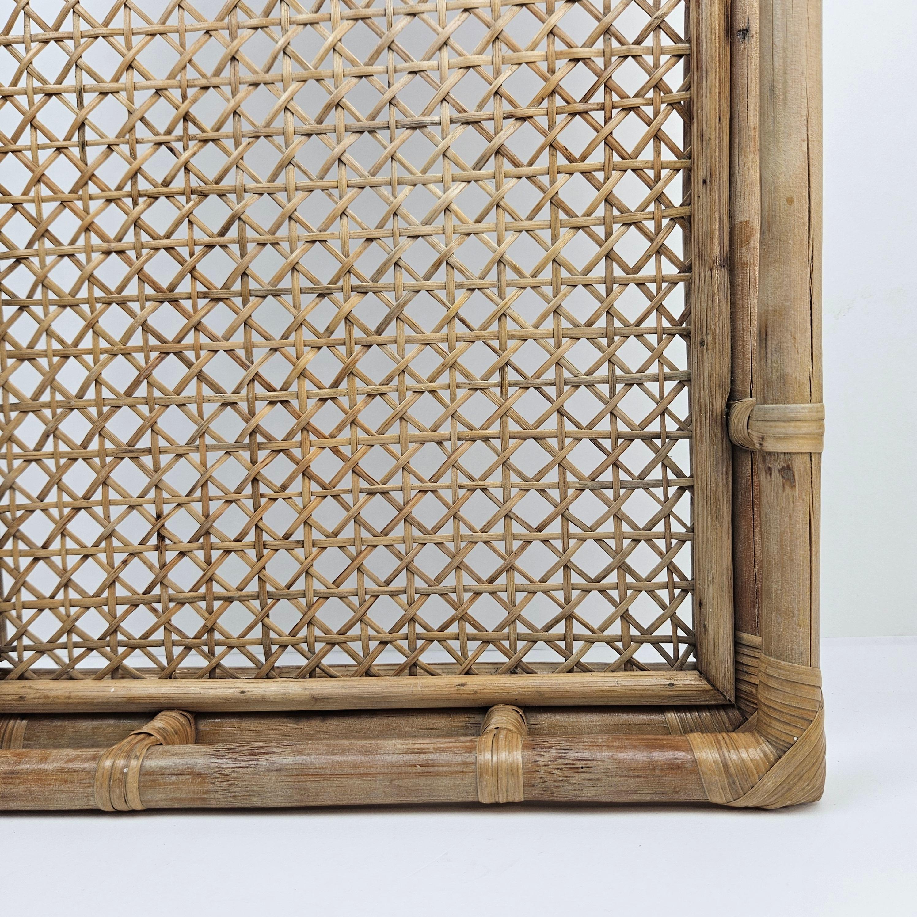 Serviertablett aus Rattan und Korbweide, Italien 1970er Jahre im Angebot 7