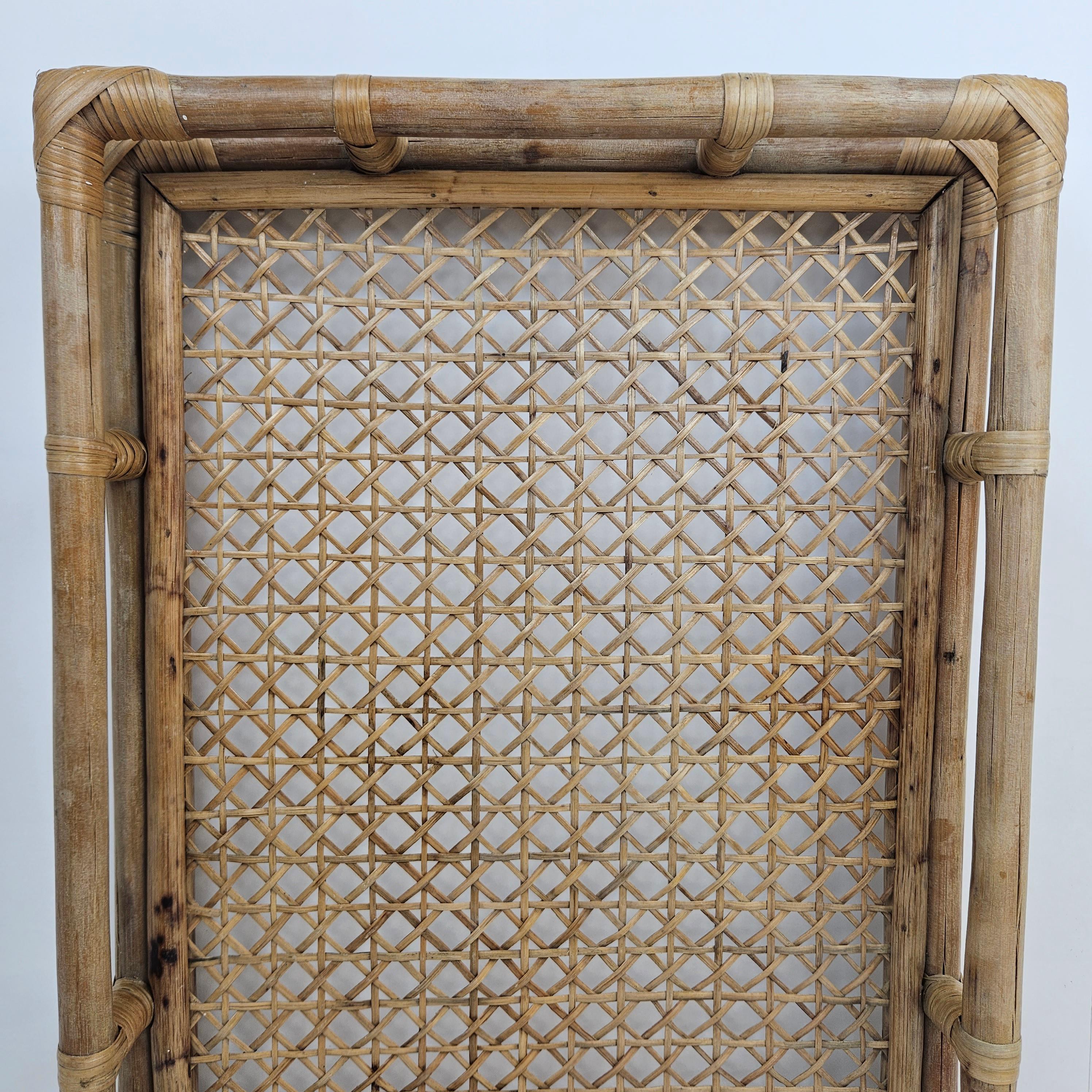 Serviertablett aus Rattan und Korbweide, Italien 1970er Jahre im Angebot 10