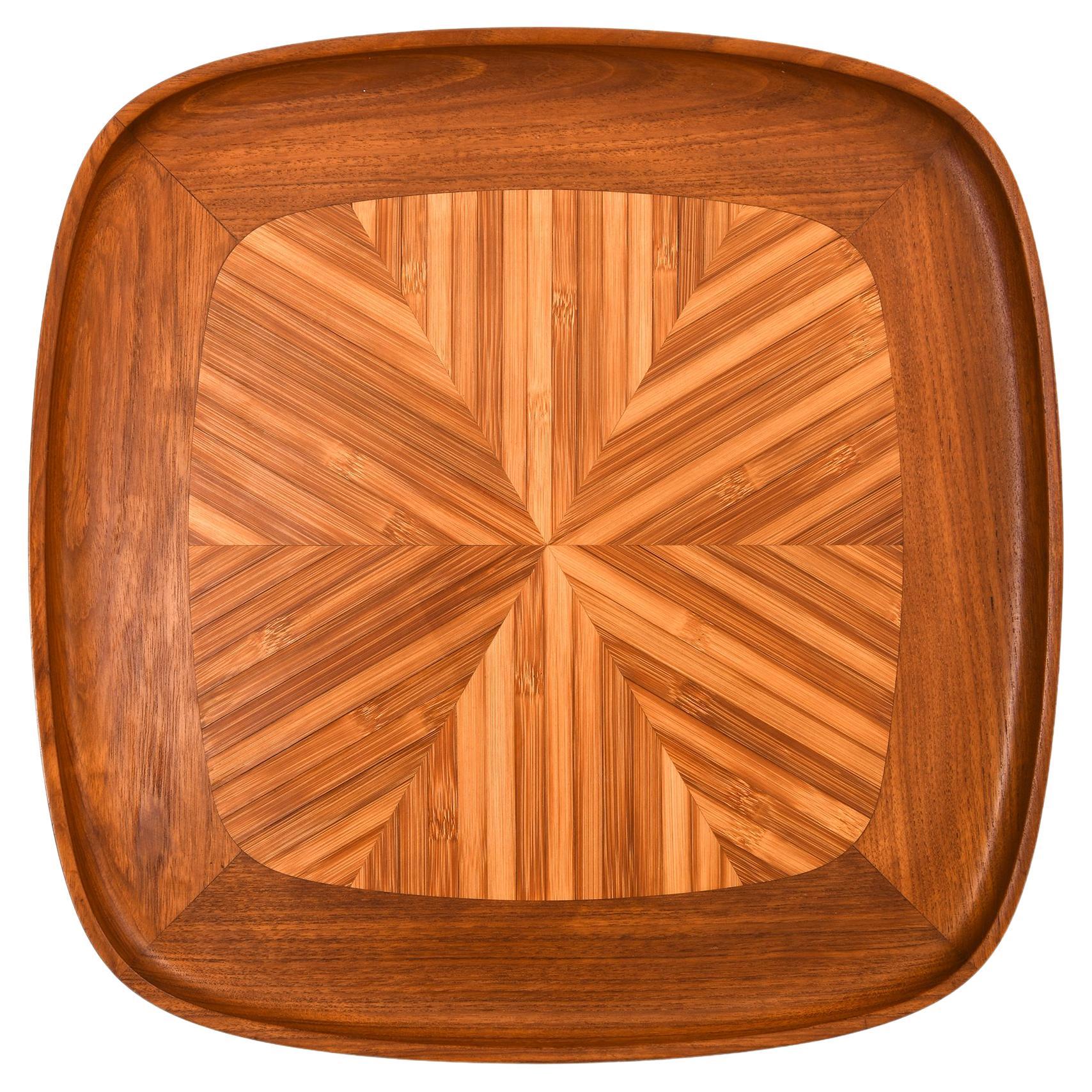 Serving Tray in Teak and Bamboo by Jens Quistgaard, 1950's For Sale