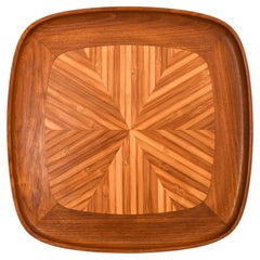 Retro Serving Tray in Teak and Bamboo by Jens Quistgaard, 1950's