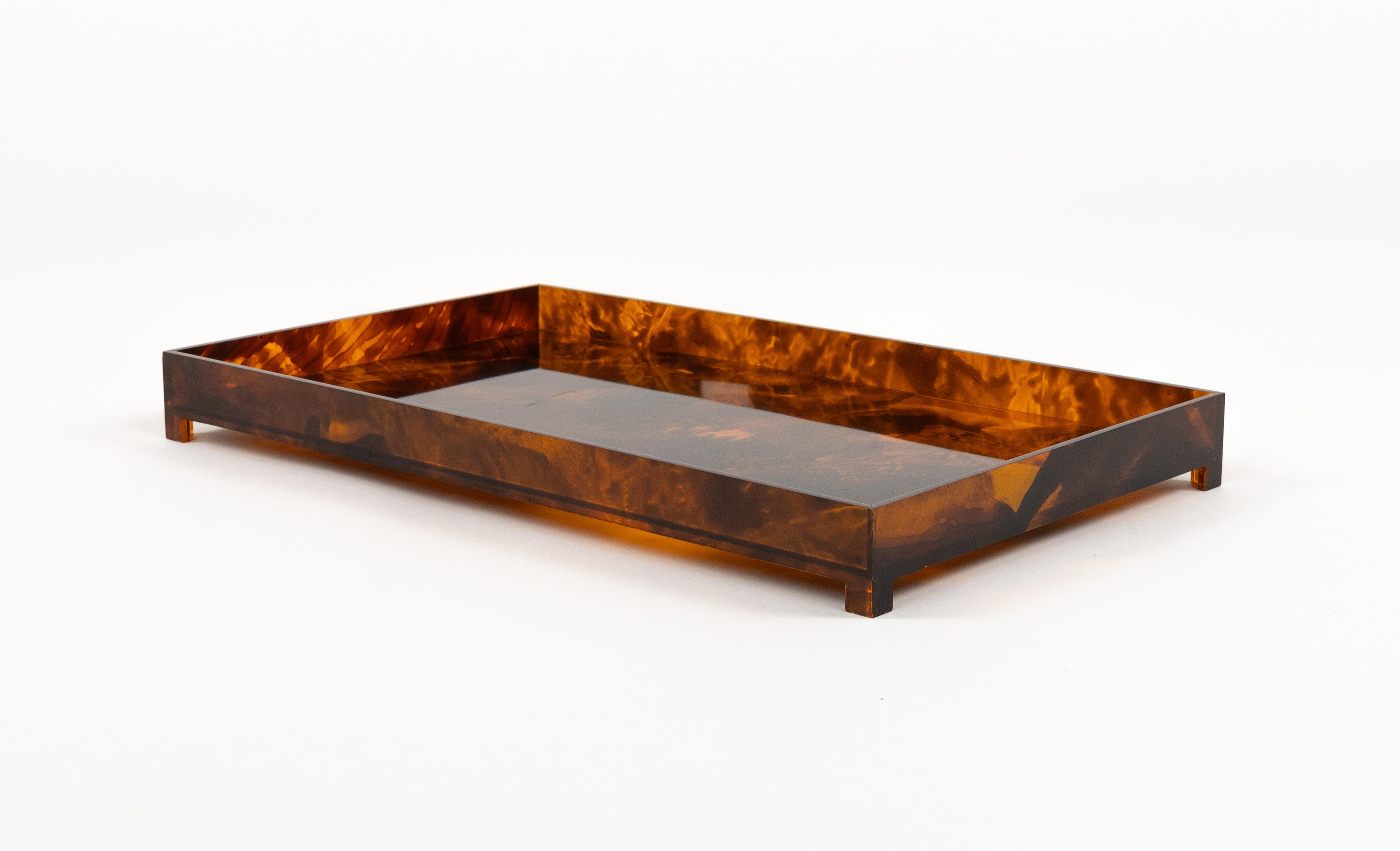 Bandeja para servir Lucite imitación carey Estilo Christian Dior, Italia Años 70 Italiano en venta