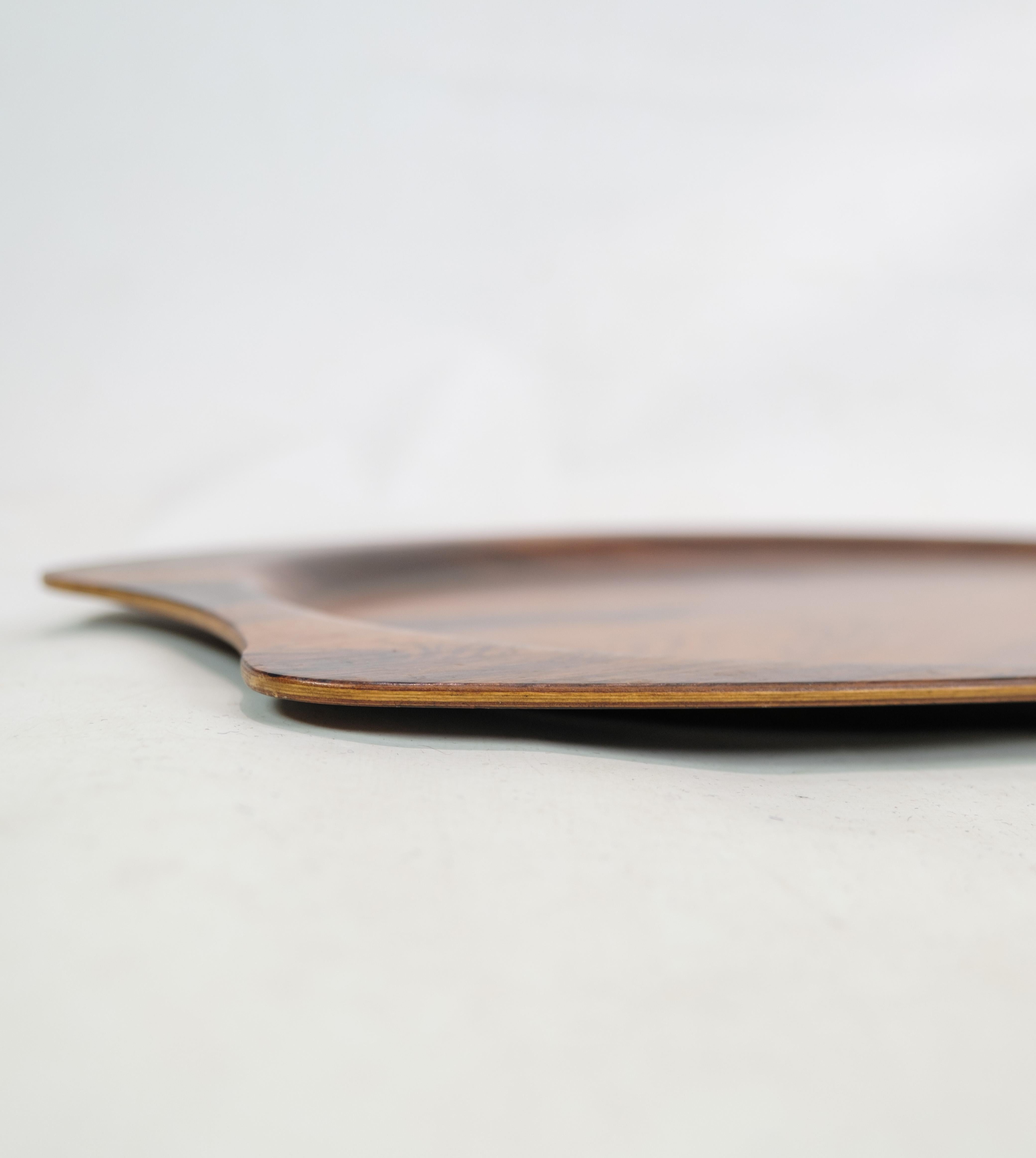 Mid-Century Modern Serving Tray Made In Rosewood Made By Silva Manufacturer From 1960s For Sale