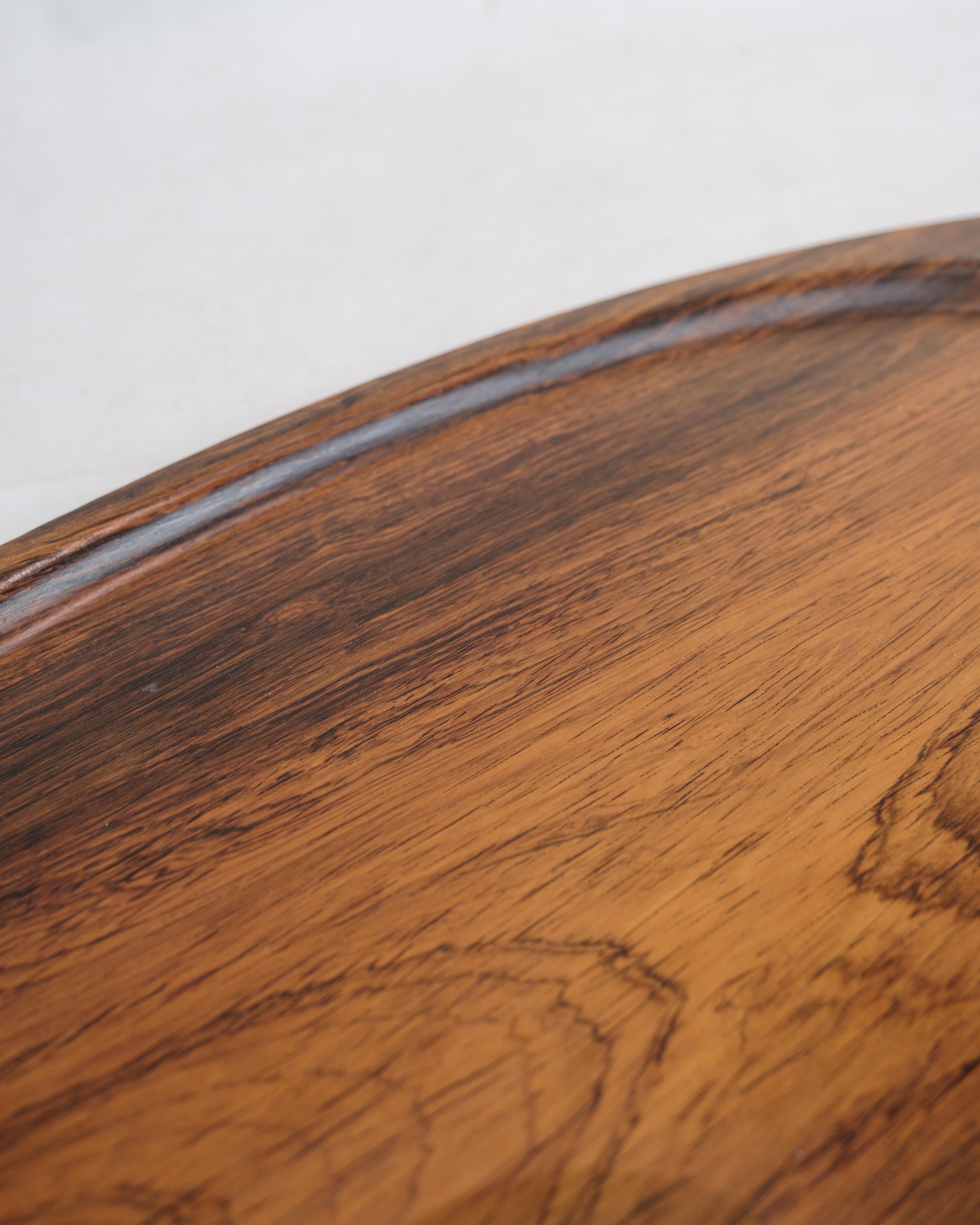 Mid-20th Century Serving Tray Made In Rosewood Made By Silva Manufacturer From 1960s For Sale