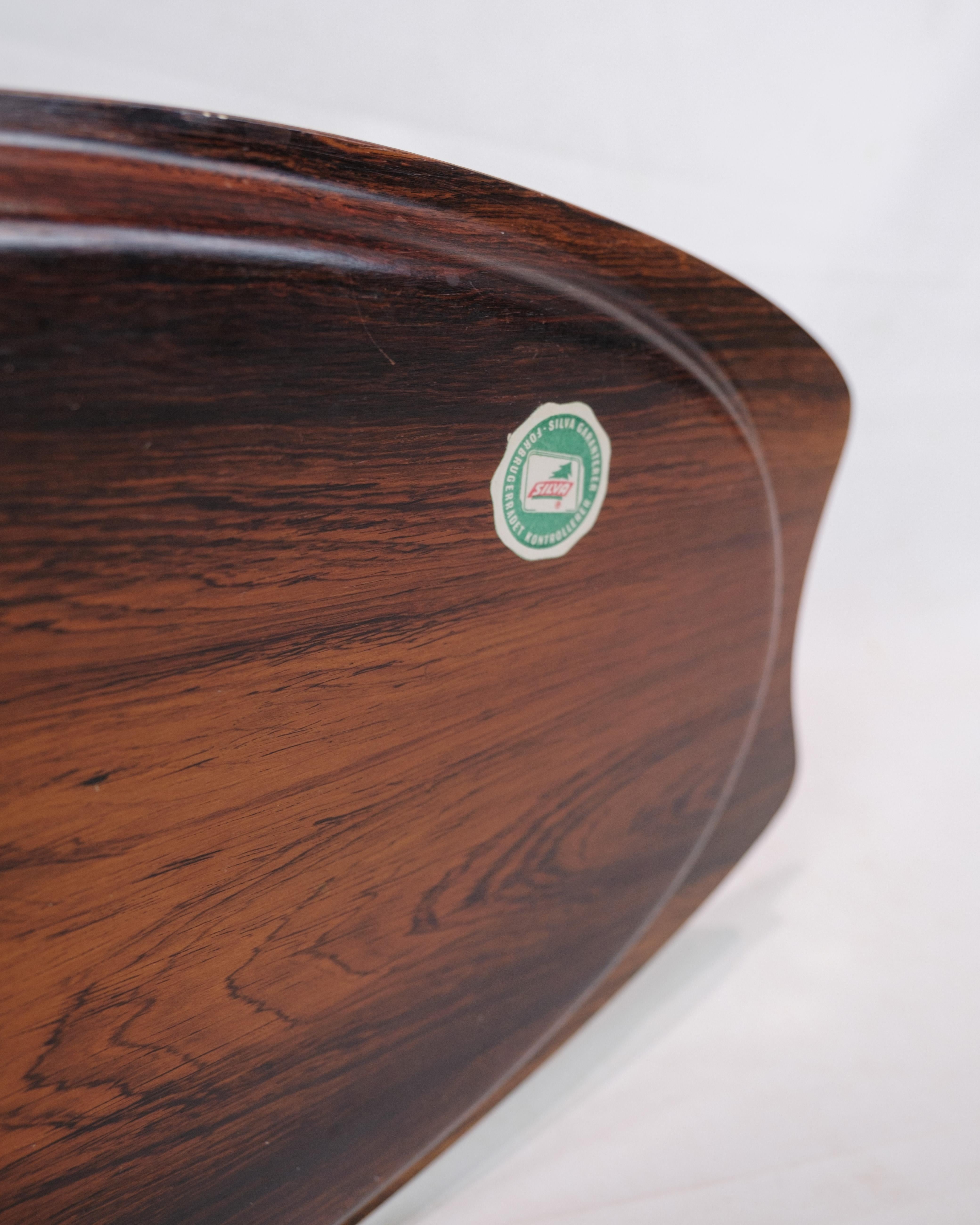 Serving Tray Made In Rosewood Made By Silva Manufacturer From 1960s 1