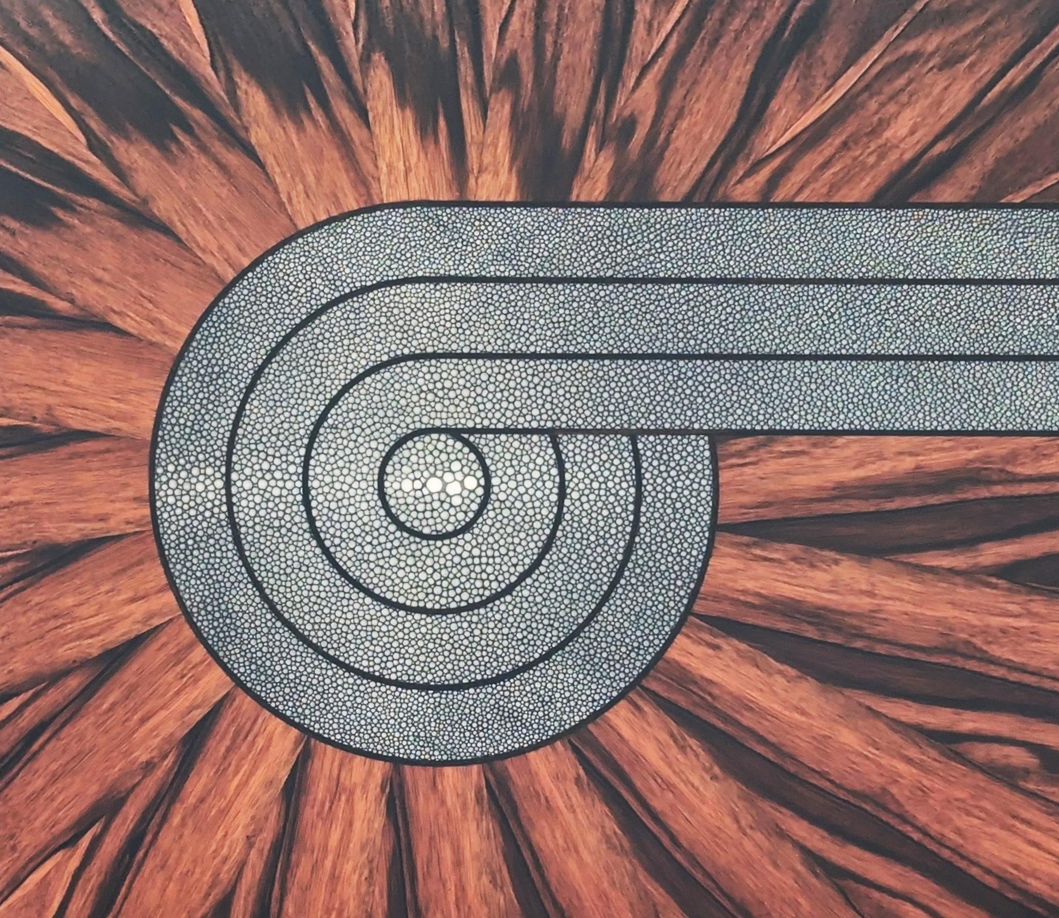 Bandeja para servir - Diseño en espiral - Art Decó contemporáneo Níquel en venta