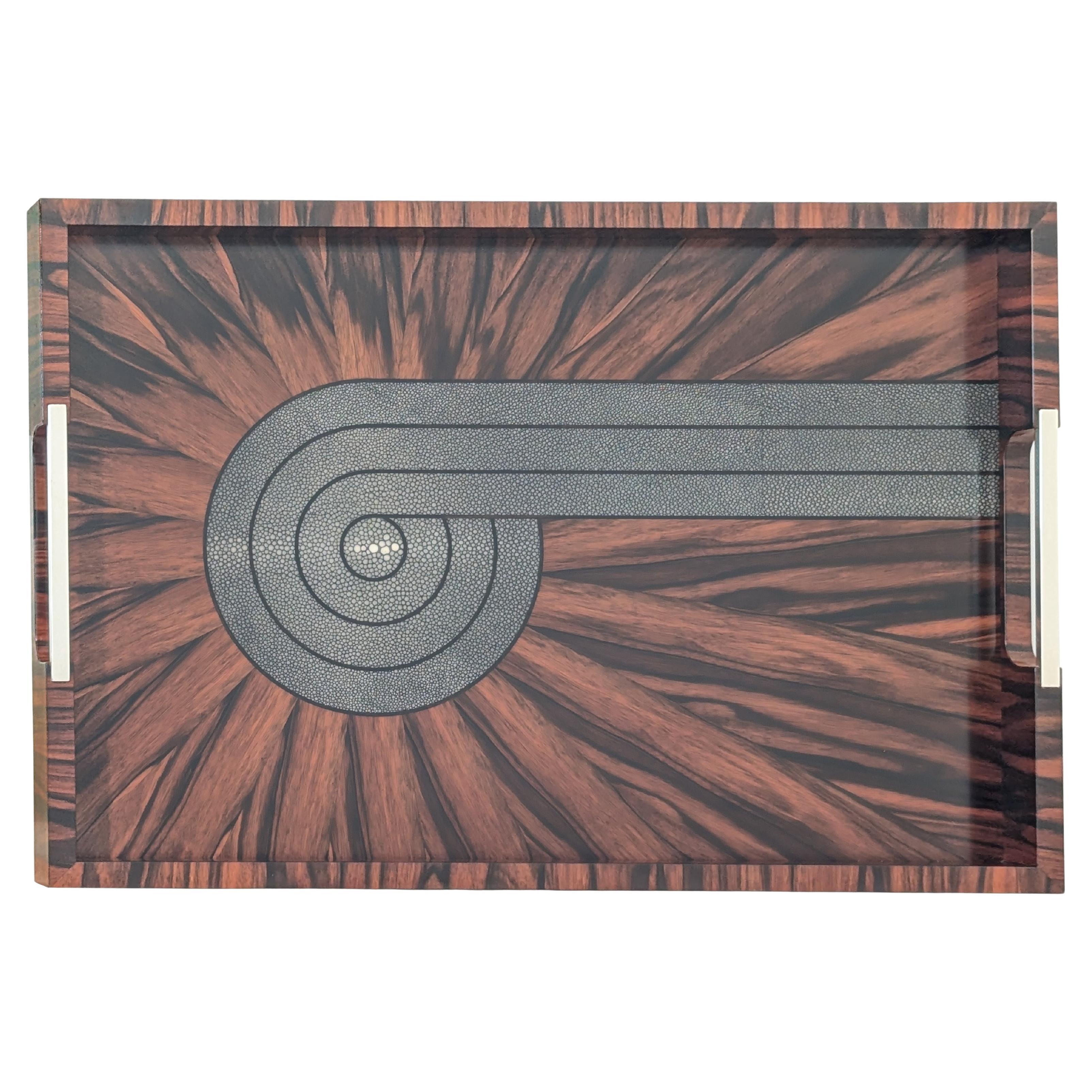 Bandeja para servir - Diseño en espiral - Art Decó contemporáneo en venta