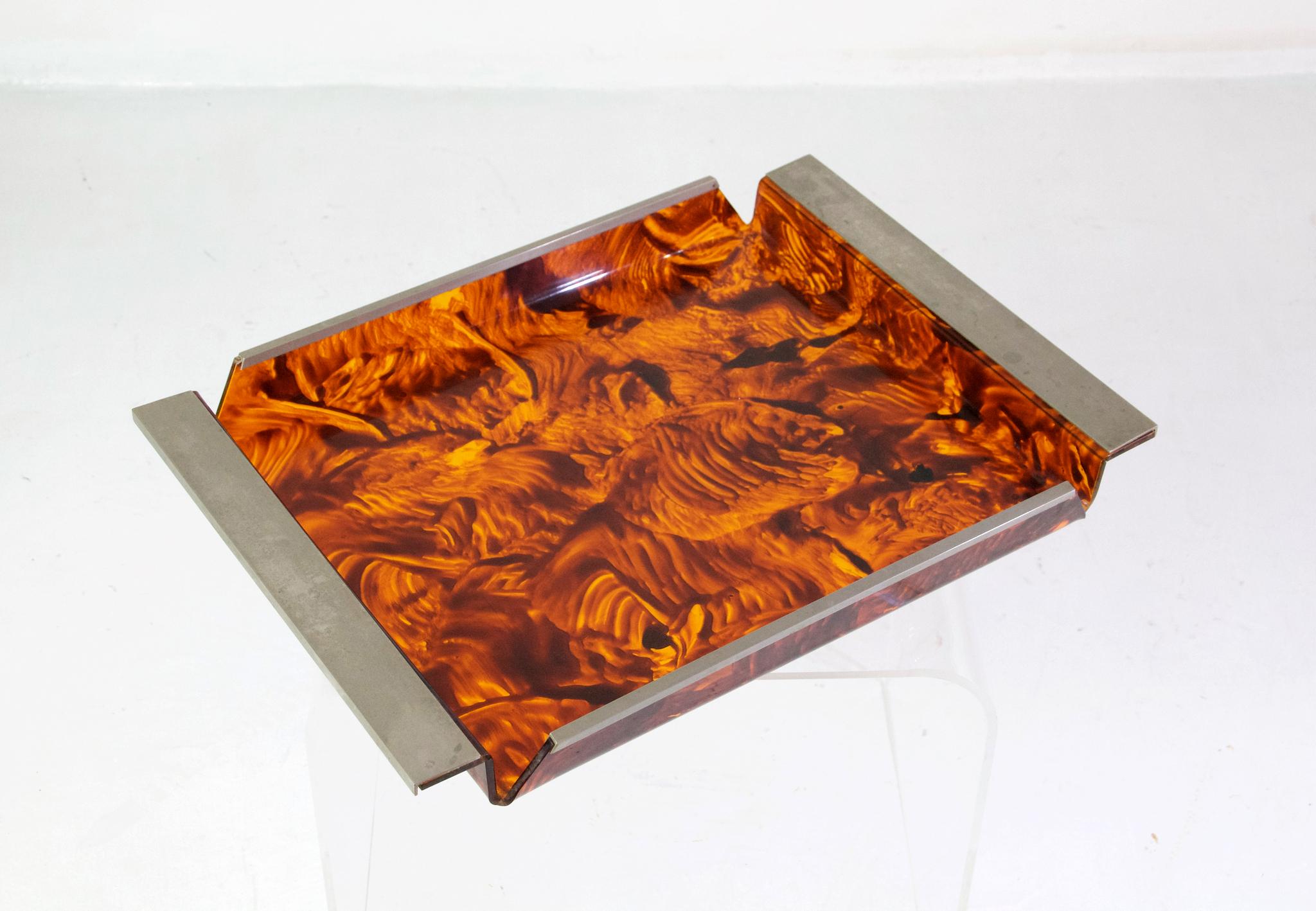 Serving Tray Tortoise Lucite, 1970s In Good Condition In Albano Laziale, Rome/Lazio