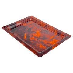 Serving Tray Tortoise Lucite, Attributed to Dior Home Collection, platter