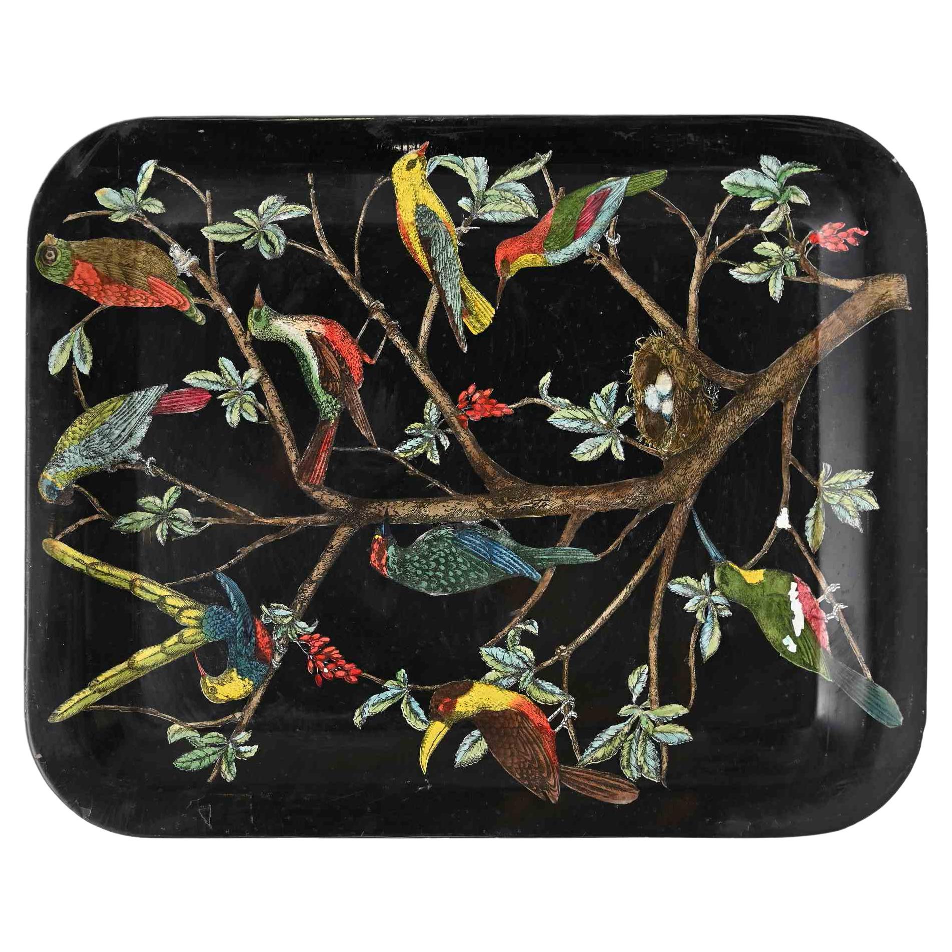 Serving Tray with Birds by Piero Fornasetti, 1950s