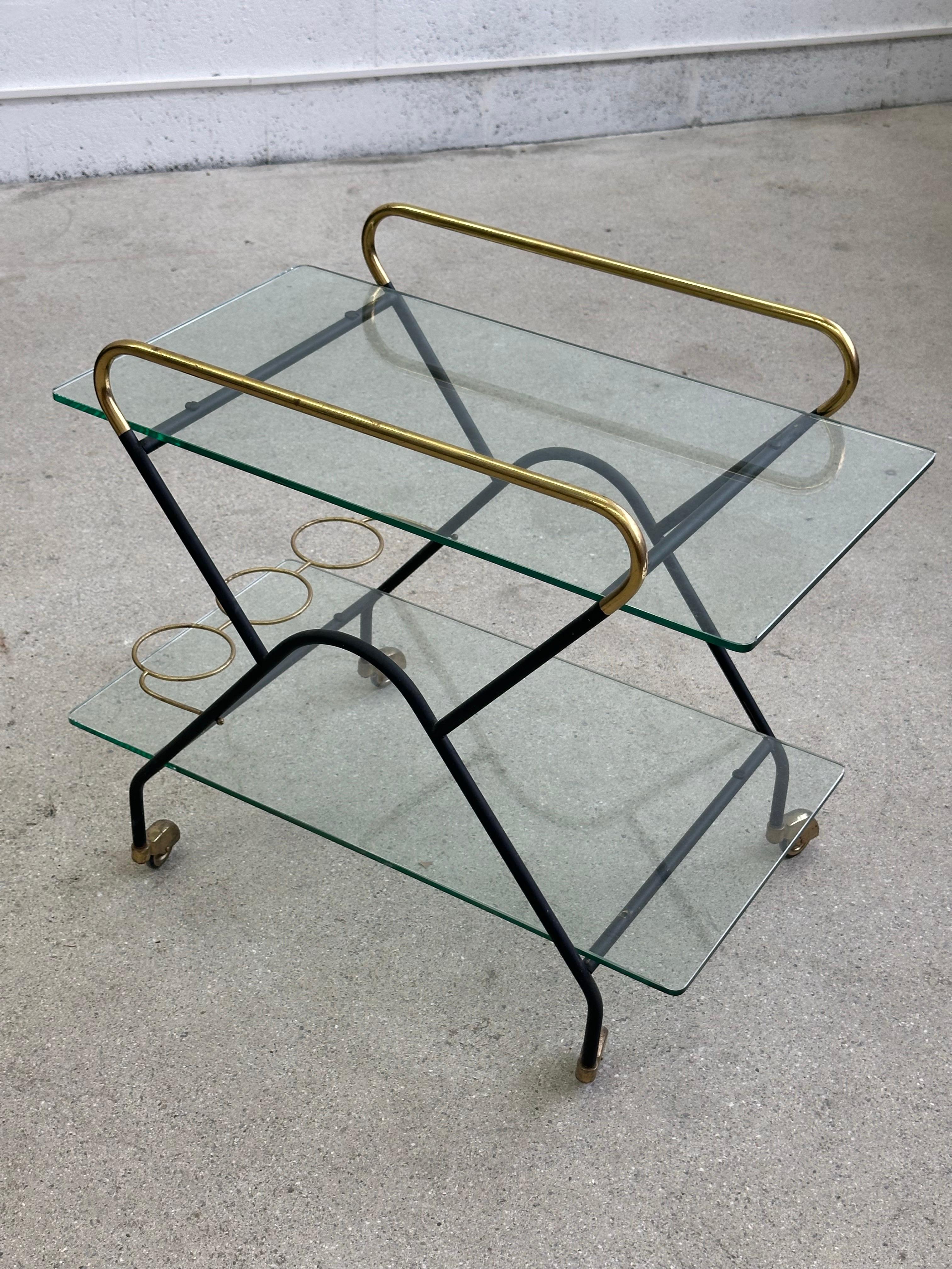 Mid-Century Modern Chariot de service (bar) par Cesare Lacca, années 1950 en vente