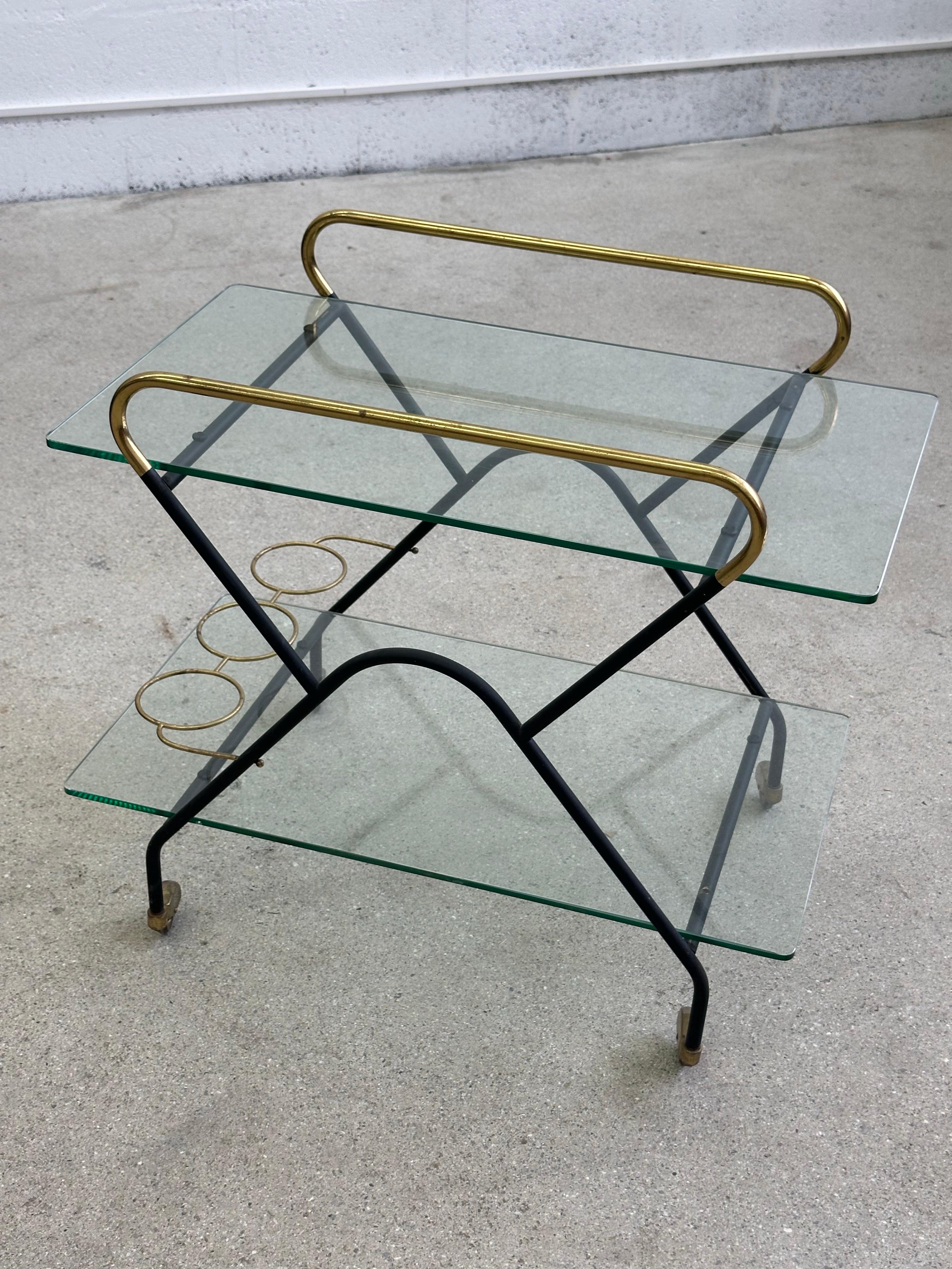 italien Chariot de service (bar) par Cesare Lacca, années 1950 en vente