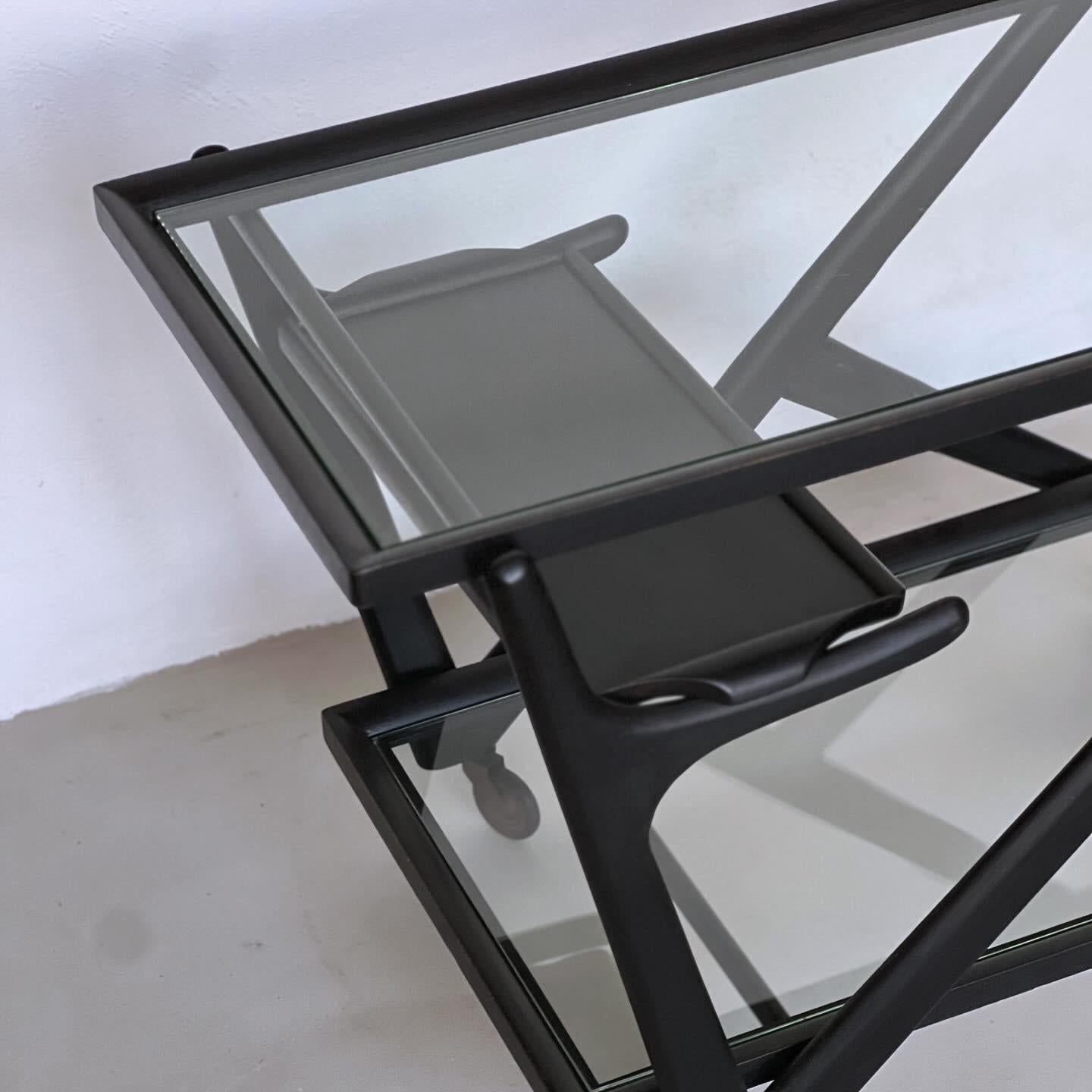 Carrito de servicio de Cesare Lacca para Cassina, Carrito de bar vintage, Diseño italiano en venta 1
