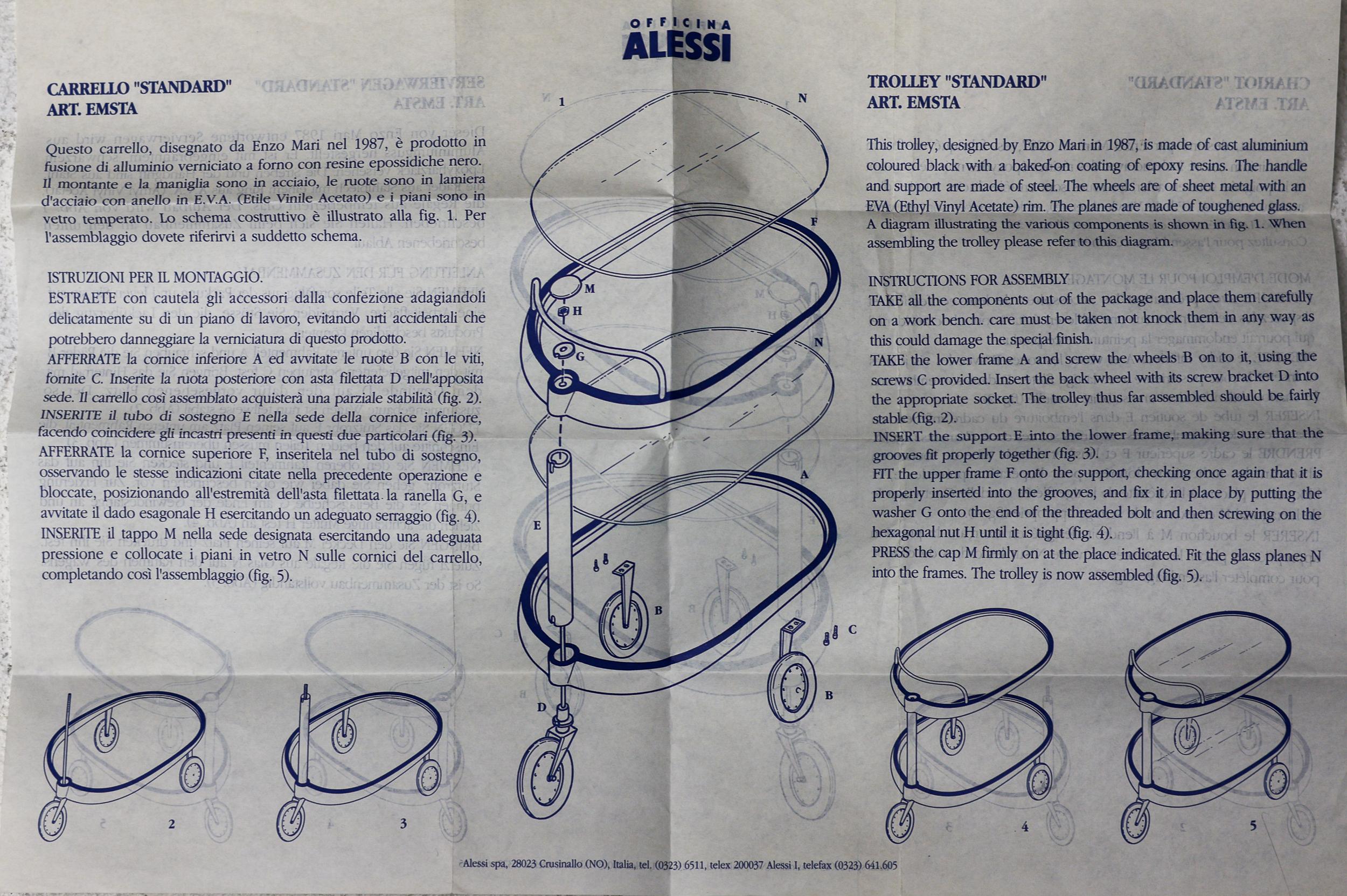 Serving Trolley by Enzo Mari for Alessi 4