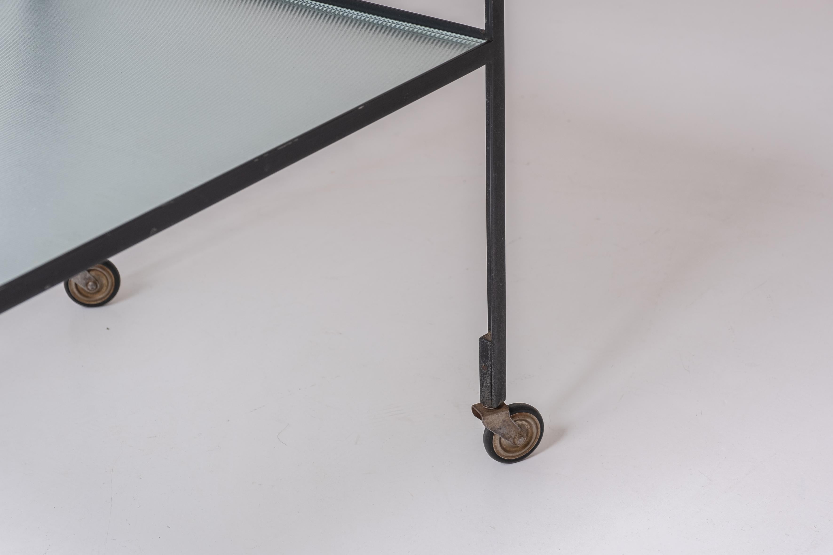 Steel Serving Trolley by Herbert Hirche for Christian Holzäpfel KG, Germany, 1956 For Sale