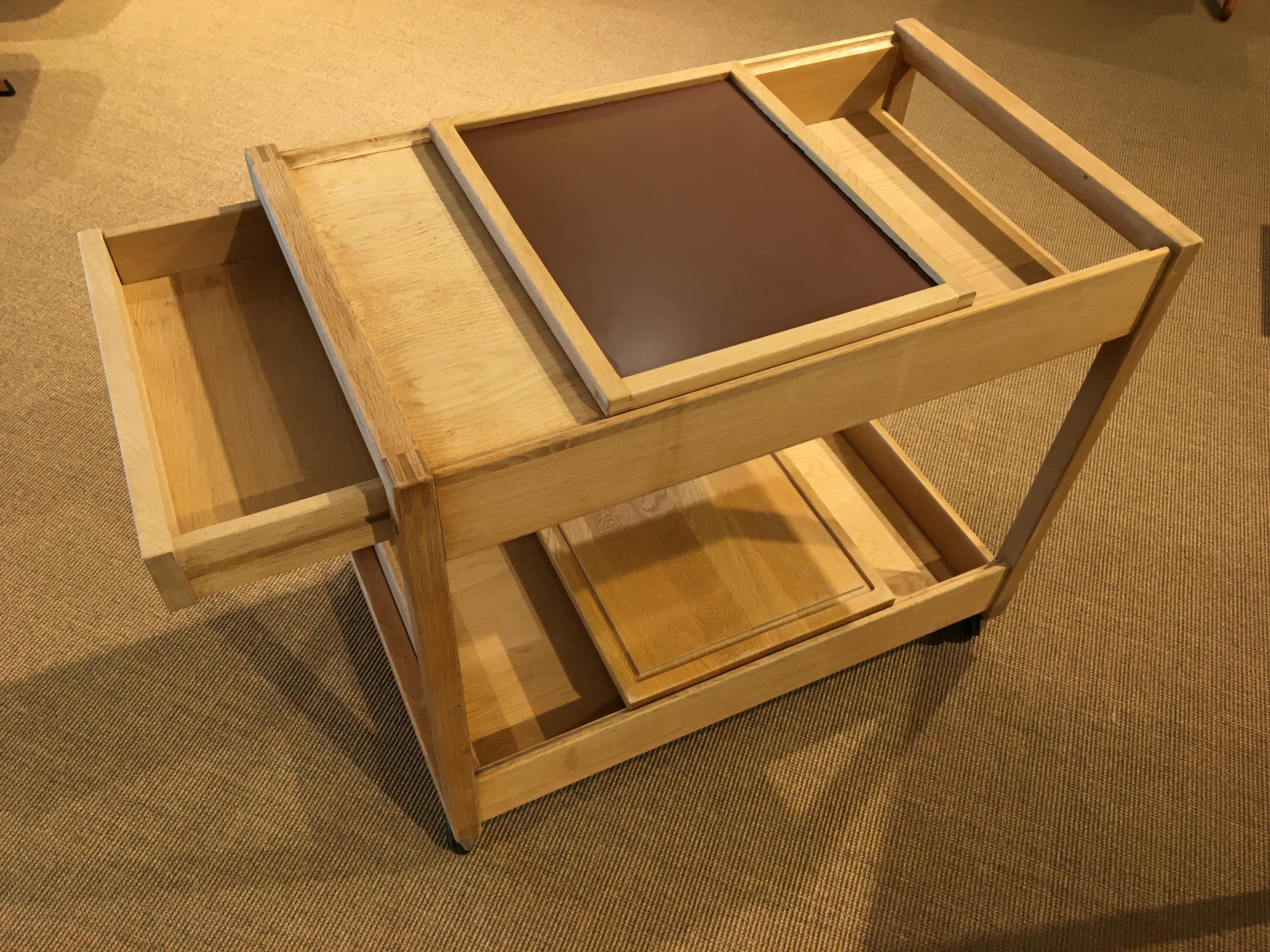 Serving Trolley / Cutting Table/Bar Table on Wheels, Designed by Kurt Østervig 2