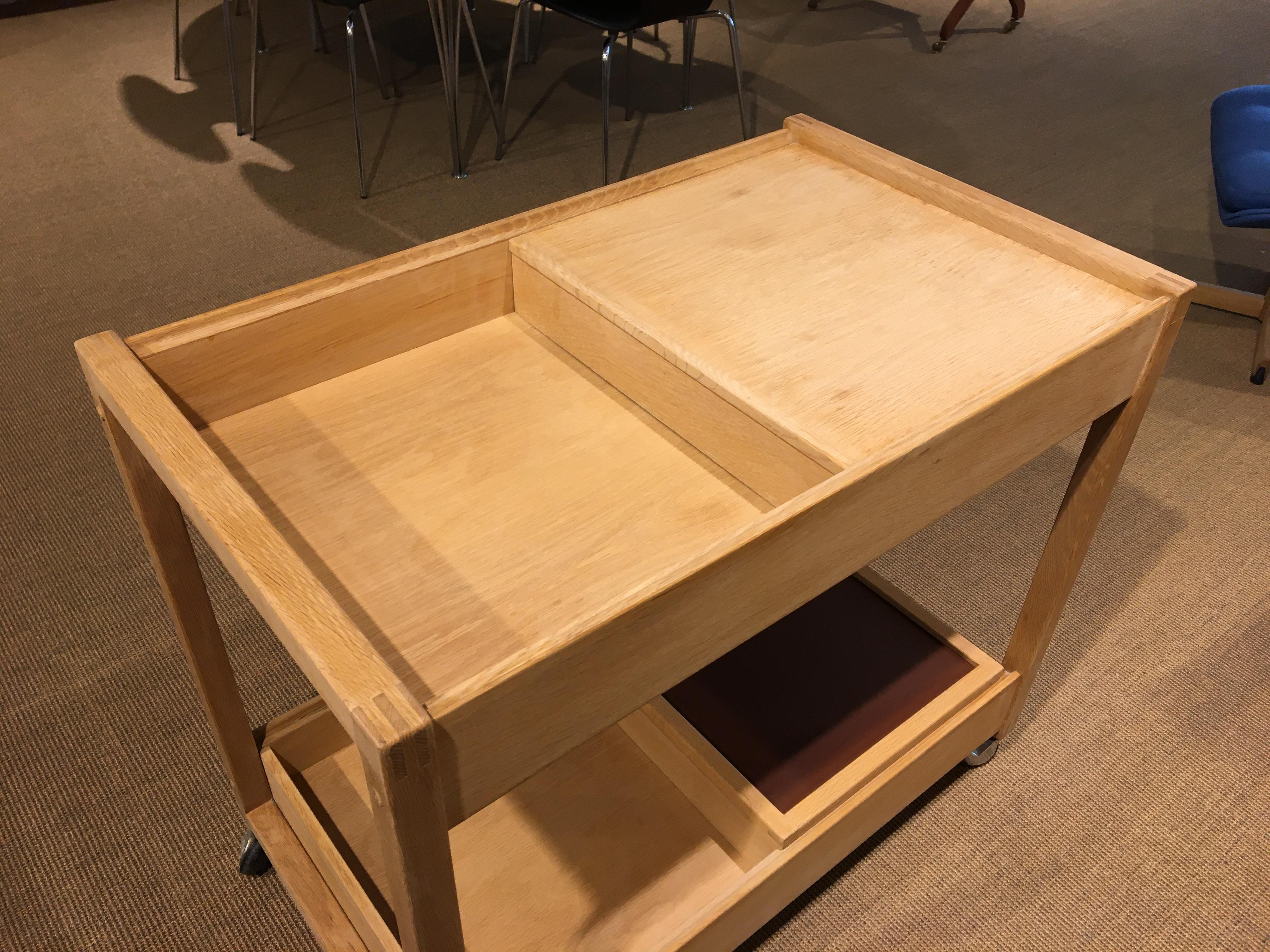 Serving Trolley / Cutting Table/Bar Table on Wheels, Designed by Kurt Østervig In Good Condition In Odense, Denmark