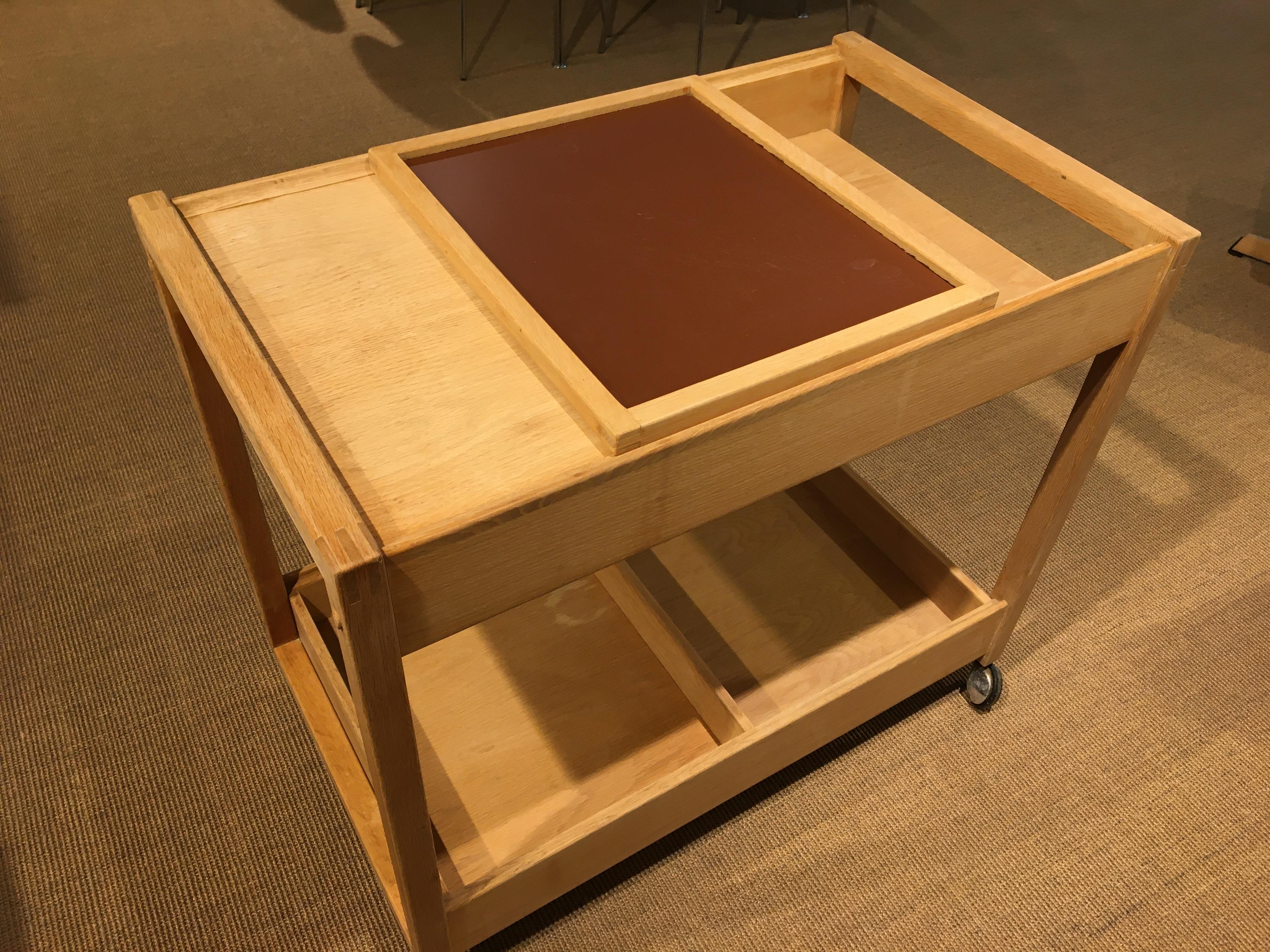 Mid-20th Century Serving Trolley / Cutting Table/Bar Table on Wheels, Designed by Kurt Østervig