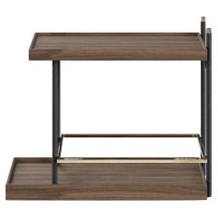 Serving Trolley for Tea, Coffee, or Cocktails In Glossy Lacquer & Metal Frame