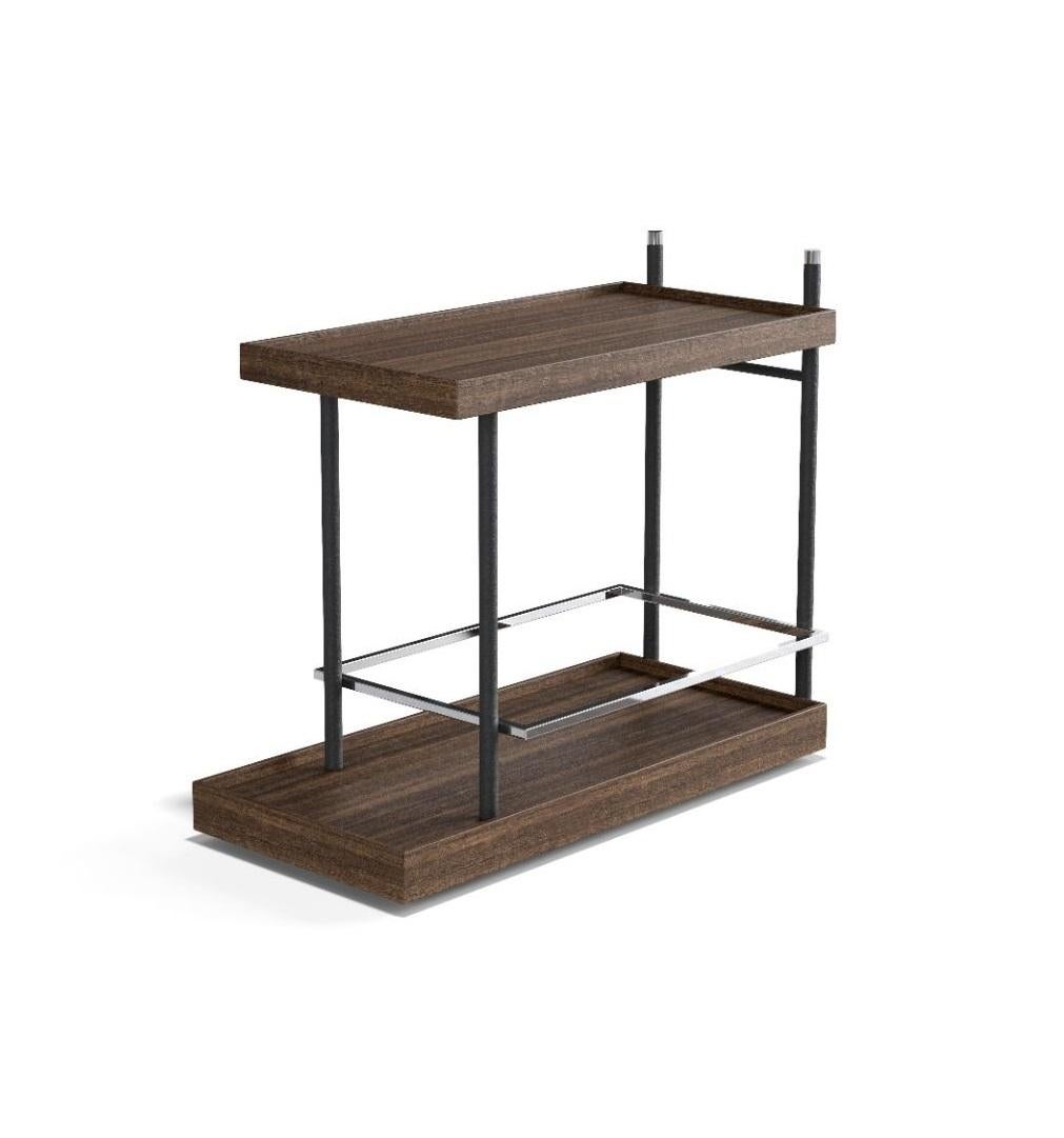 Minimalismo Carrello di servizio per tè, caffè o cocktail in lacca lucida e struttura in metallo in vendita