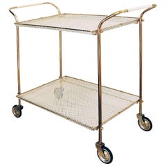 Serving Trolley in Perforated Metal by Mathieu Matégot, 1950s