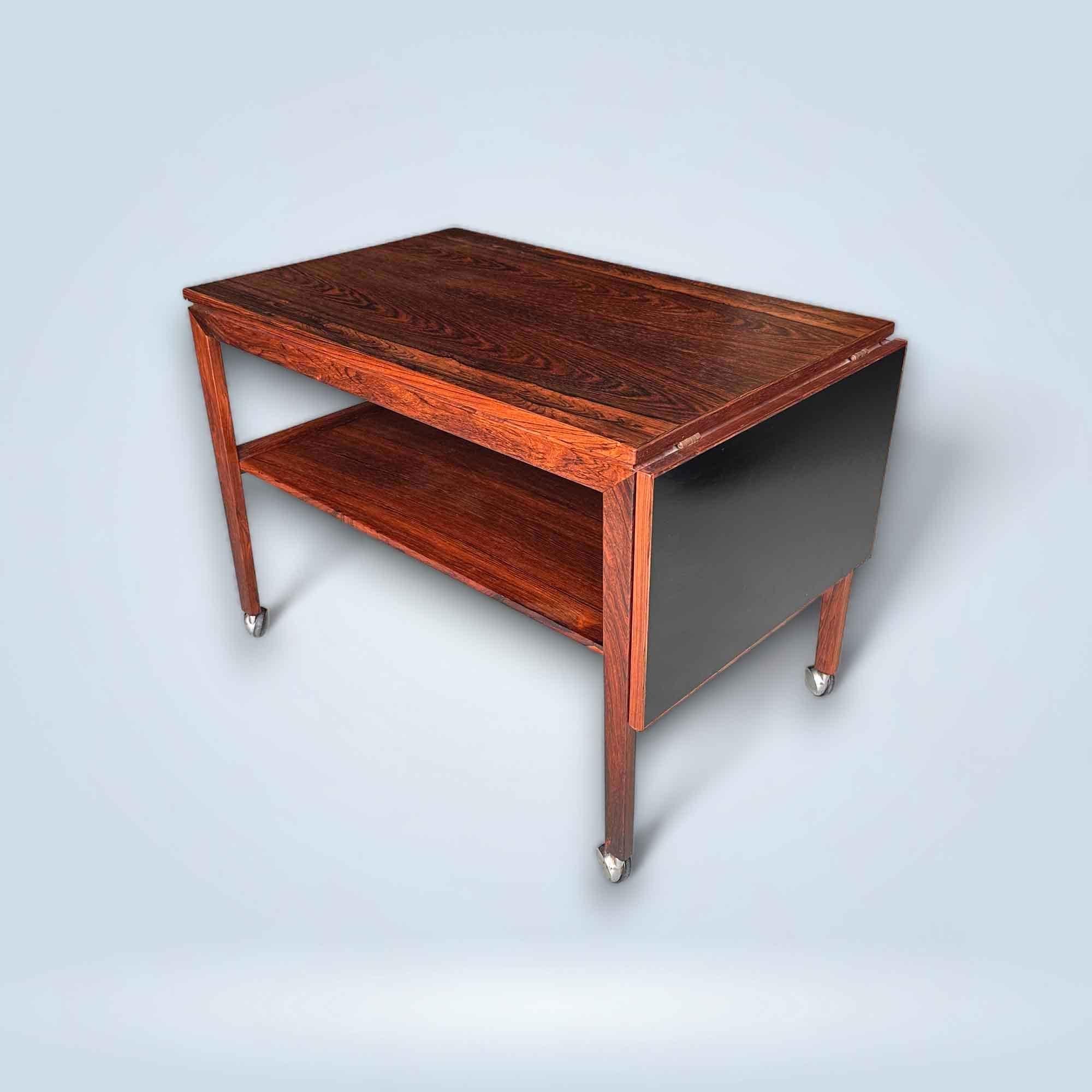 Mid-20th Century Serving Trolley in Rosewood by Juul Kristensen, Denmark, 1960s For Sale