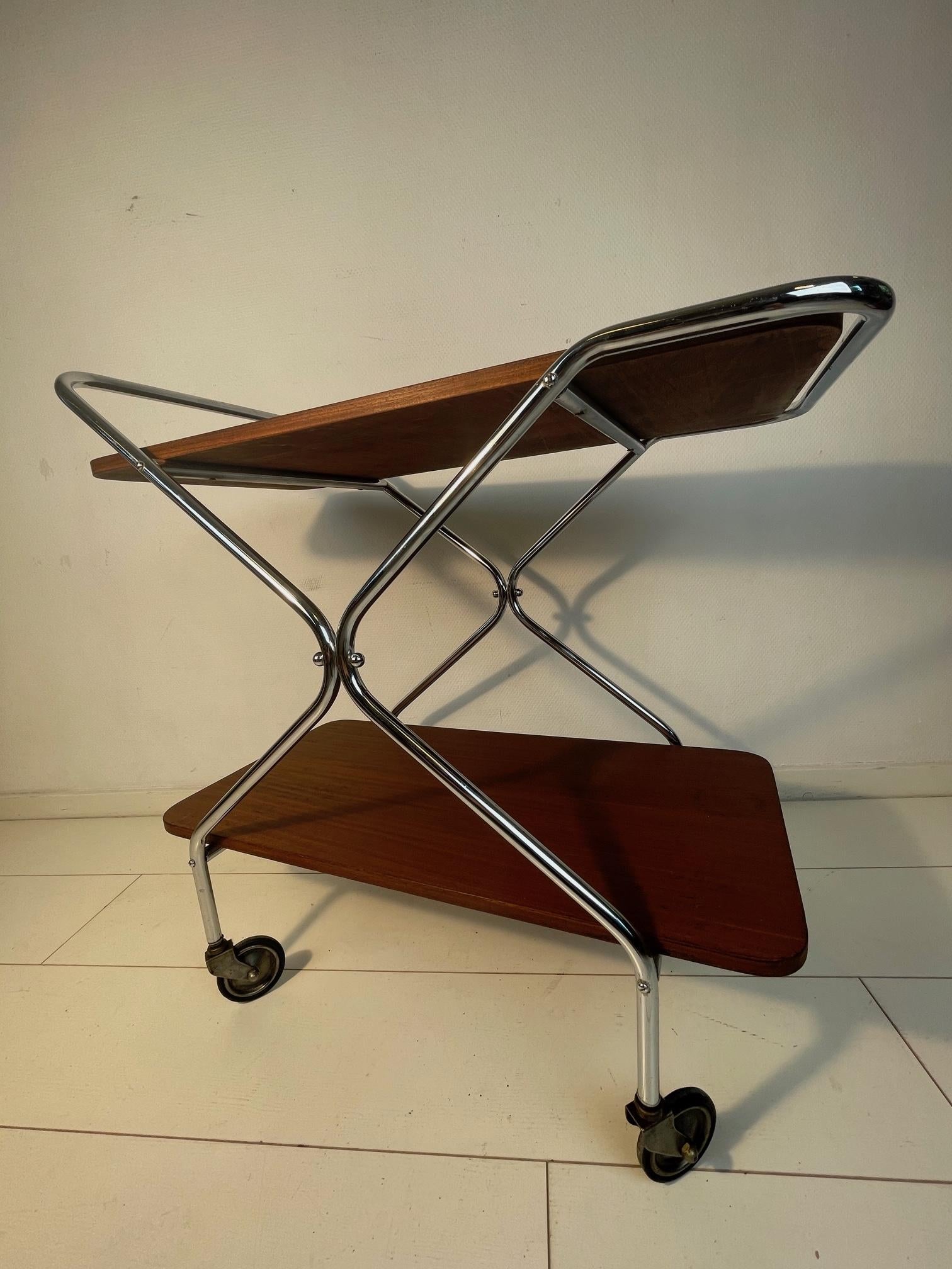 Mid-20th Century Serving Trolley, Midcentury Trolley Bar Cart, Scandinavian, Serving Cart For Sale