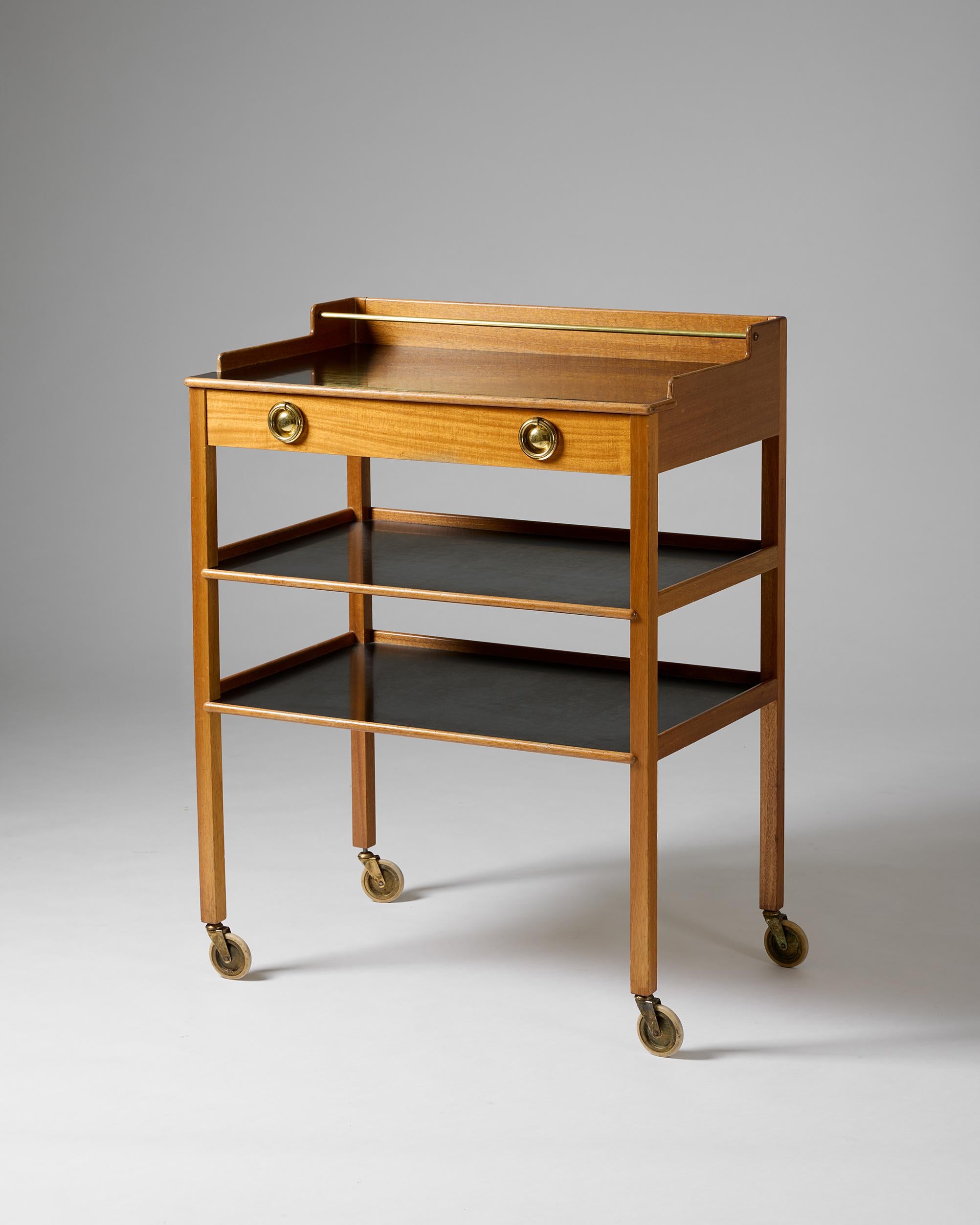 European Serving trolley model 2777 designed by Josef Frank for Svenskt Tenn, Sweden 1950 For Sale