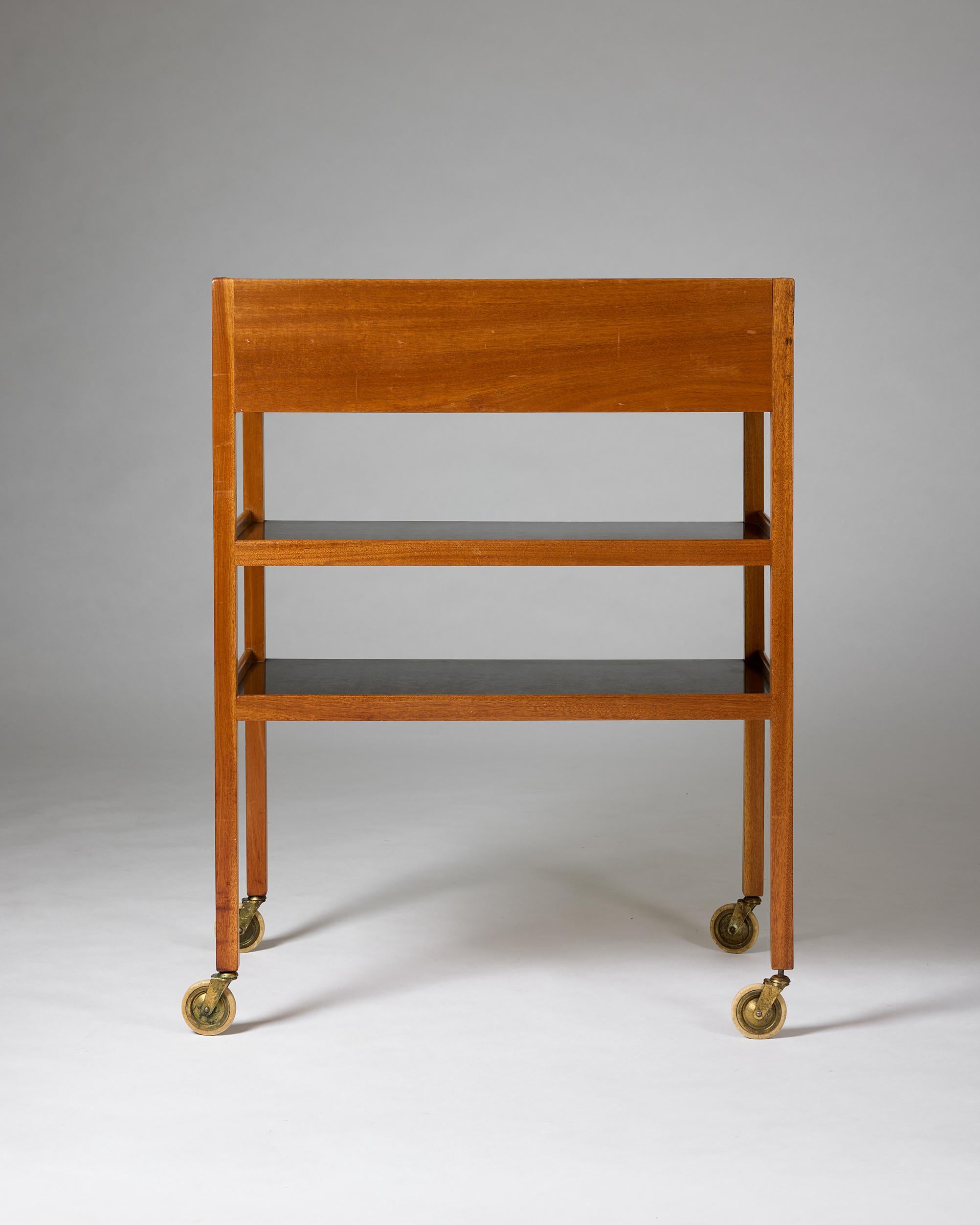 Brass Serving trolley model 2777 designed by Josef Frank for Svenskt Tenn, Sweden 1950 For Sale