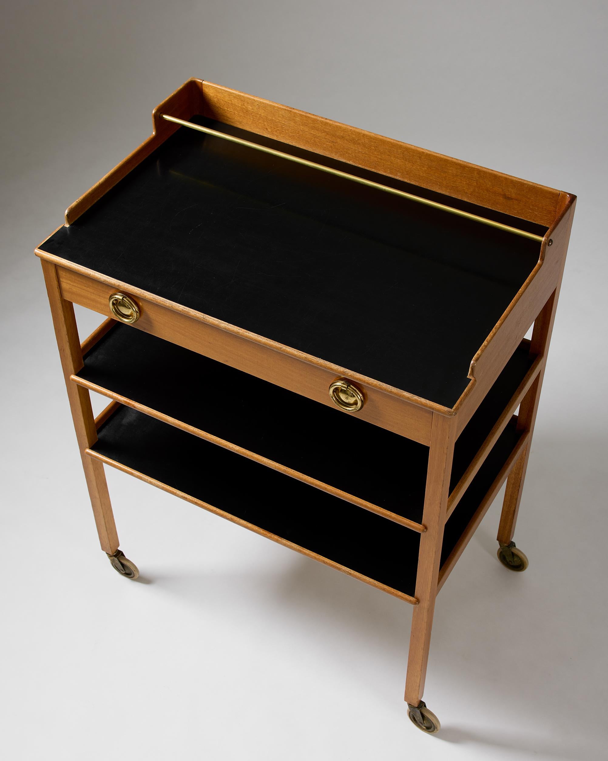 Serving trolley model 2777 designed by Josef Frank for Svenskt Tenn, Sweden 1950 For Sale 2