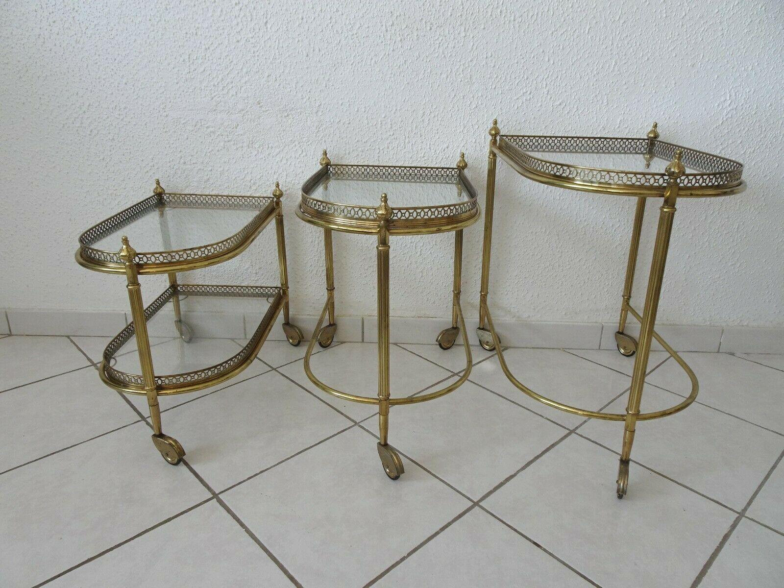 Brass Serving Trolley Nesting Table