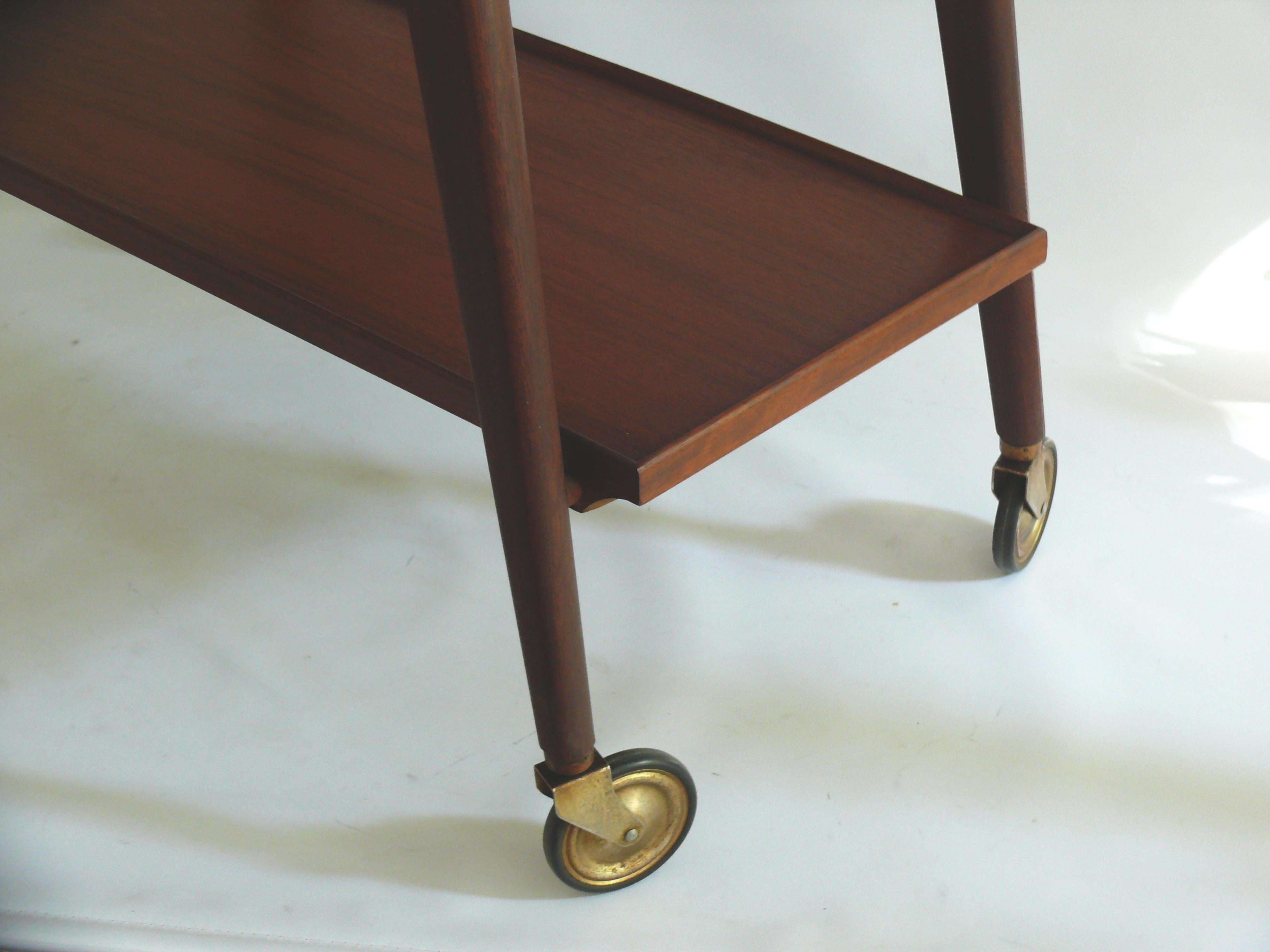 Servierwagen, Beistelltisch, Dänisches Design, Opal - Deutschland, 1950er Jahre im Angebot 5