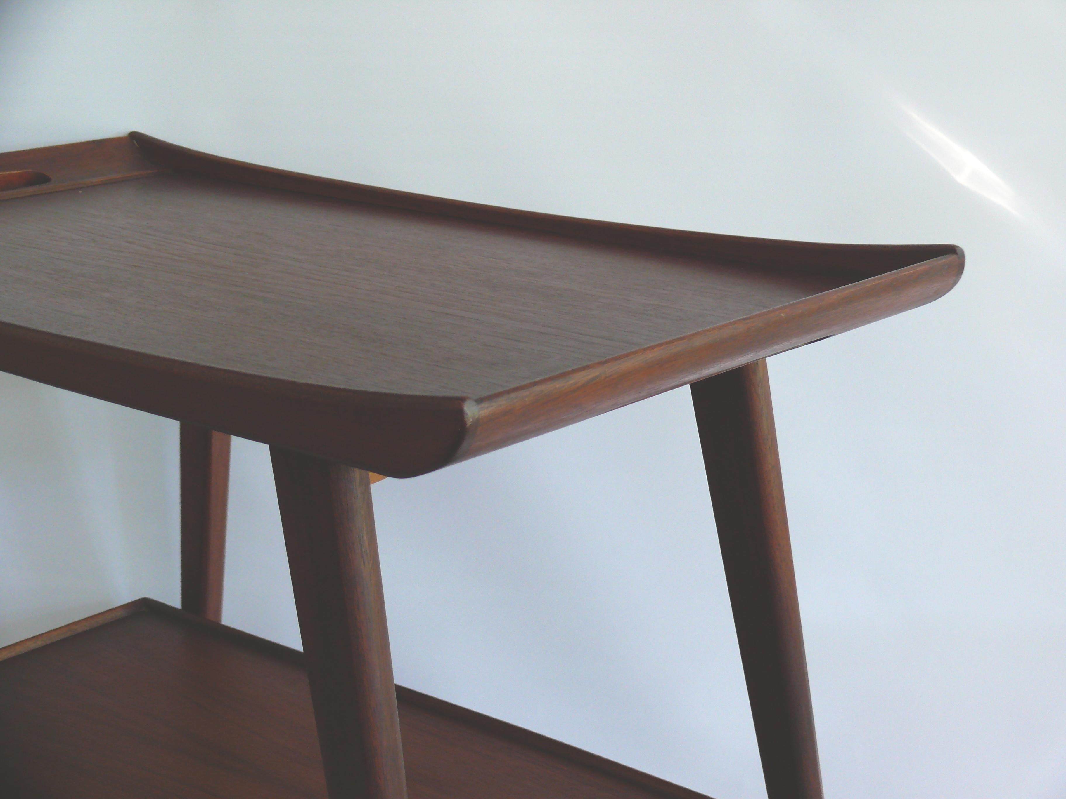 Servierwagen, Beistelltisch, Dänisches Design, Opal - Deutschland, 1950er Jahre im Zustand „Gut“ im Angebot in Schwerin, MV