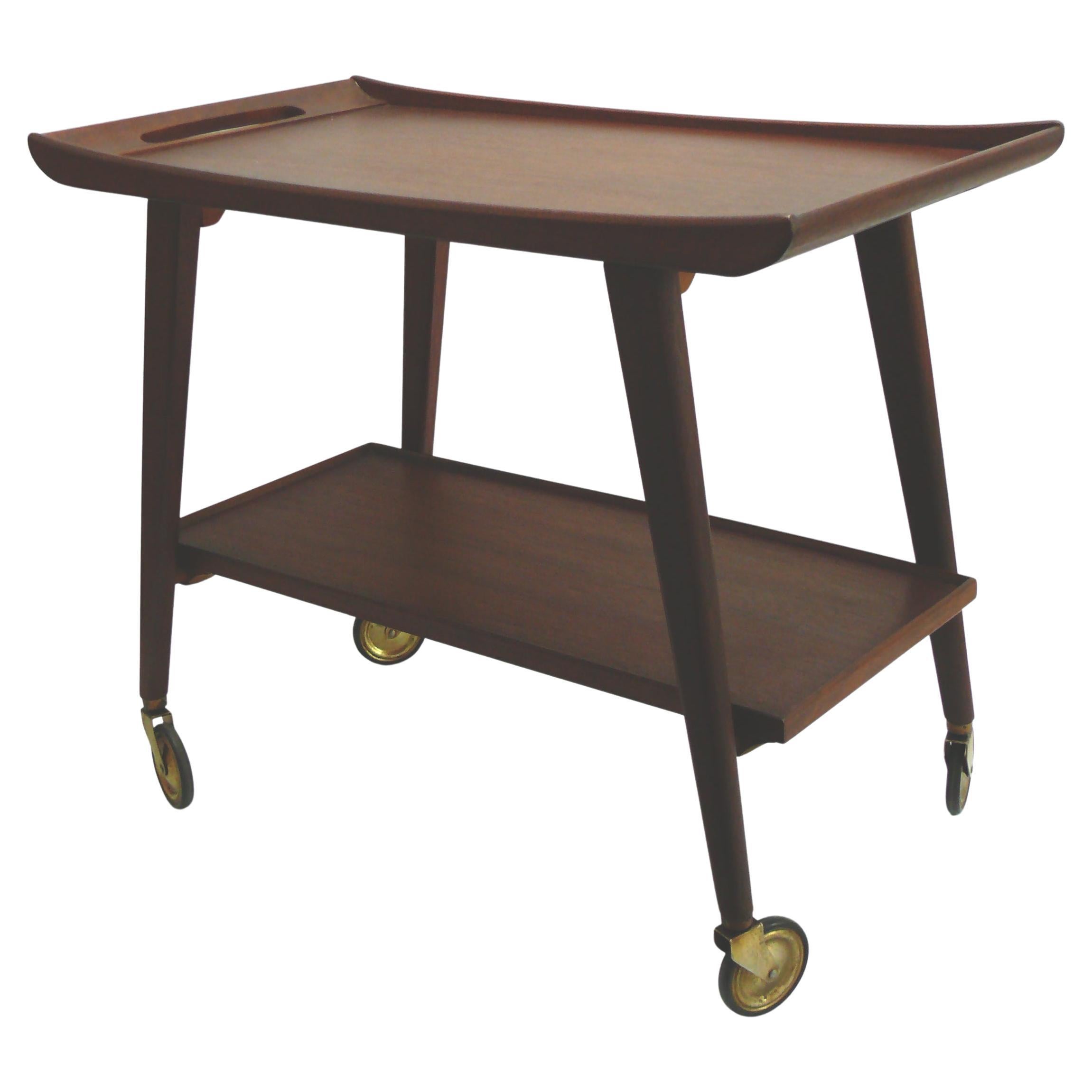 Servierwagen, Beistelltisch, Dänisches Design, Opal - Deutschland, 1950er Jahre im Angebot