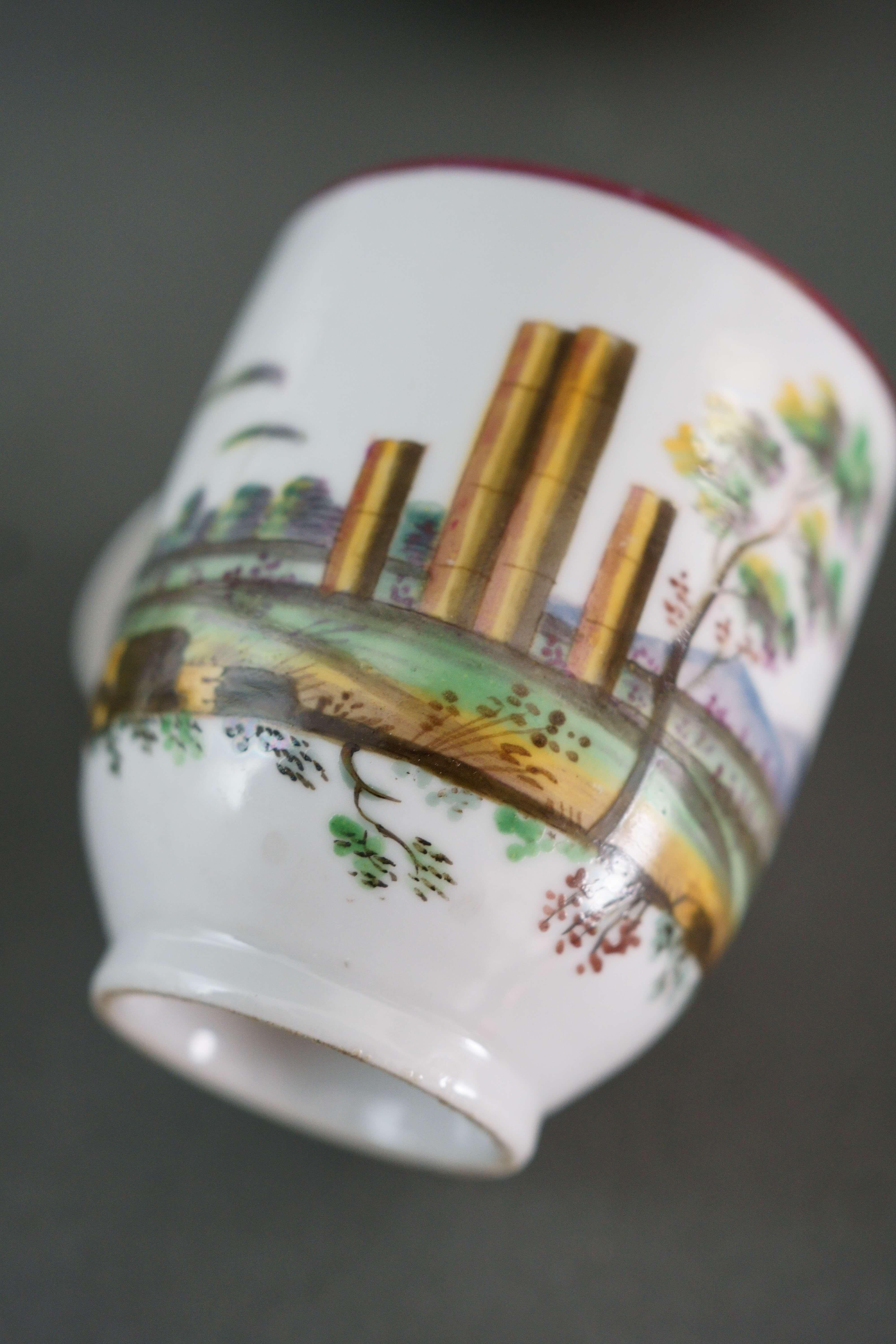 Kaffeeservice aus bemaltem Porzellan Ginori Porzellanmanufaktur Doccia 18. Jahrhundert im Angebot 5