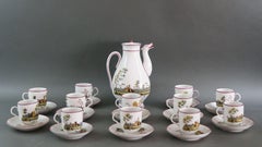 Service à café en porcelaine peinte Manufacture de porcelaine Ginori Doccia 18e siècle